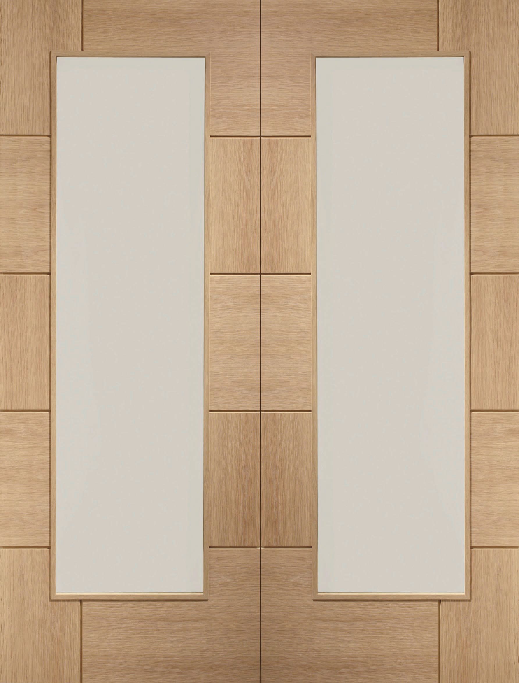 XL Joinery Ravenna Fully Glazed Oak 10 Panel Door Pair - 1981 x 762mm