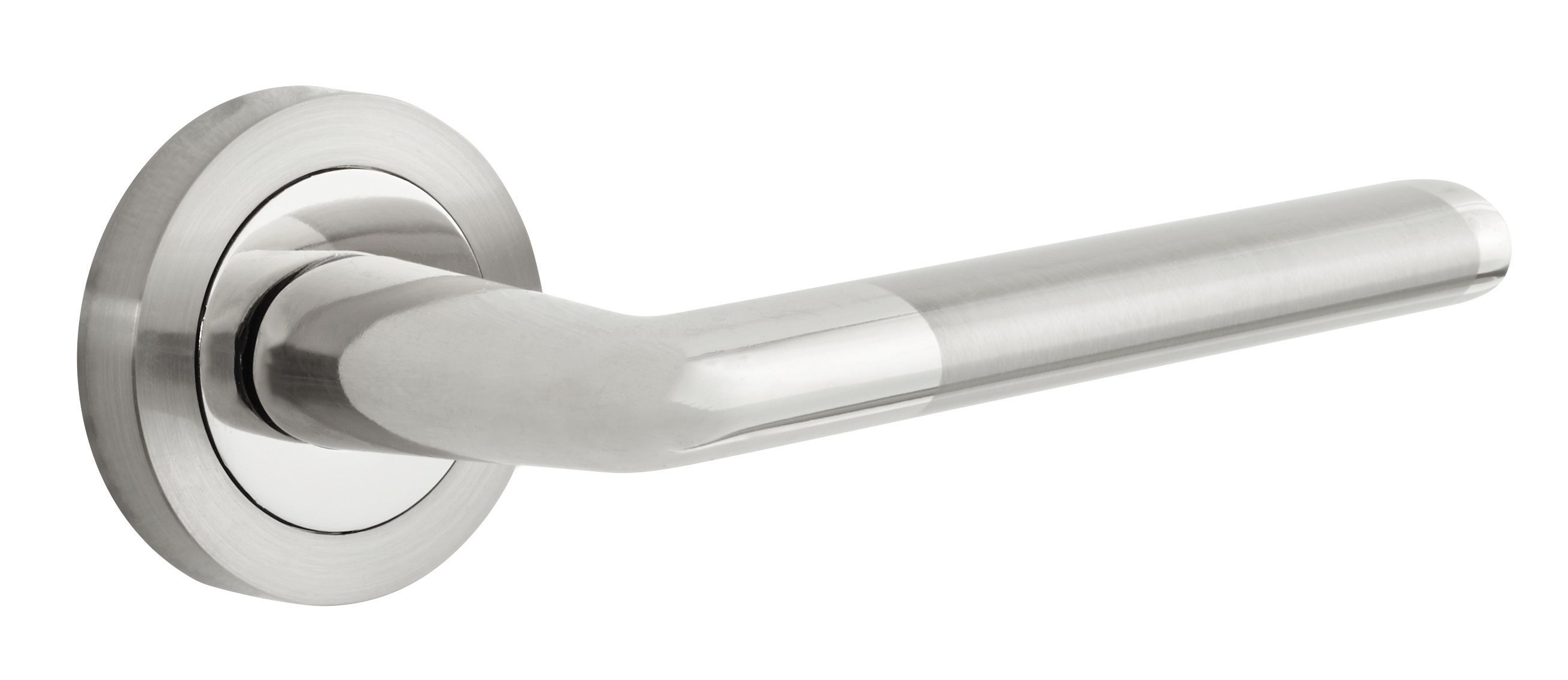 Image of Designer Levers Edwin Lever On Rose Door Handle - Dual Tone Zinc 1 Pair