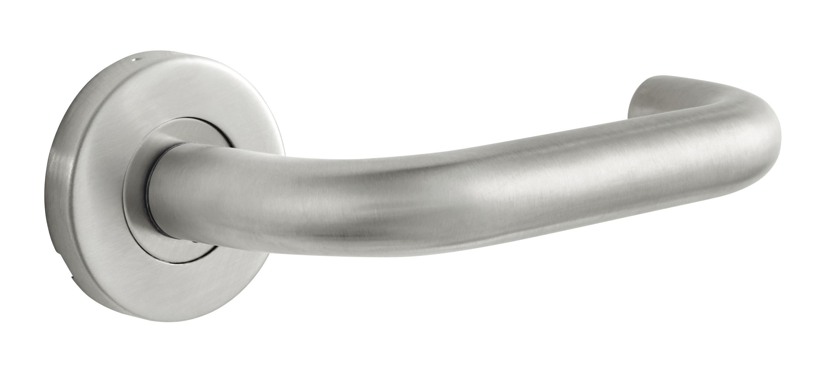Image of Designer Levers Athena Lever On Rose Door Handle - Brushed Stainless Steel 1 Pair