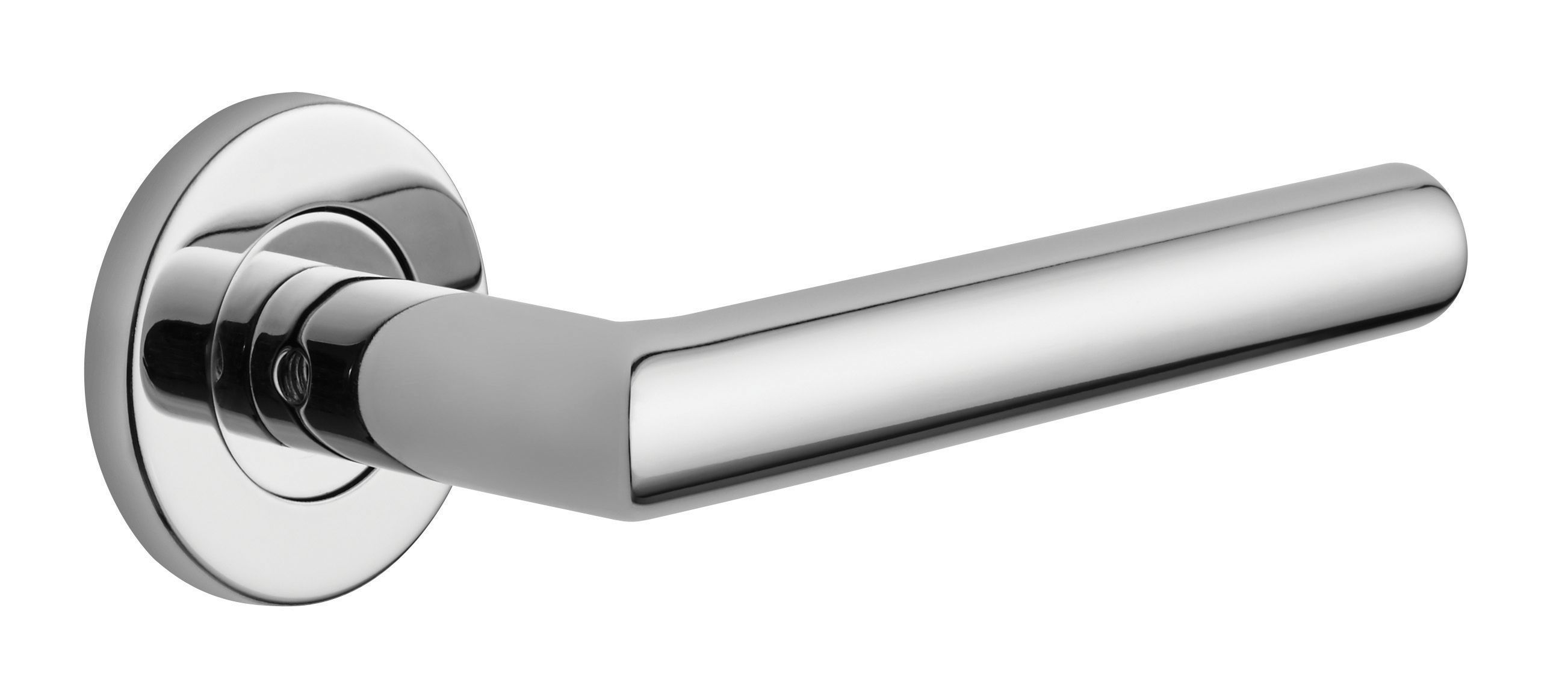 Image of Eros Polished Stainless Steel Lever On Rose Door Handle - 1 Pair