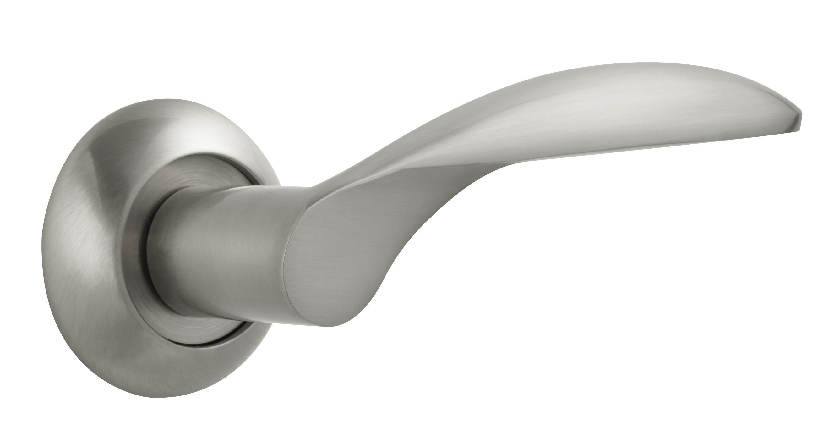 Image of Designer Levers Florentina Lever On Rose Door Handle - Brushed Nickel 1 Pair