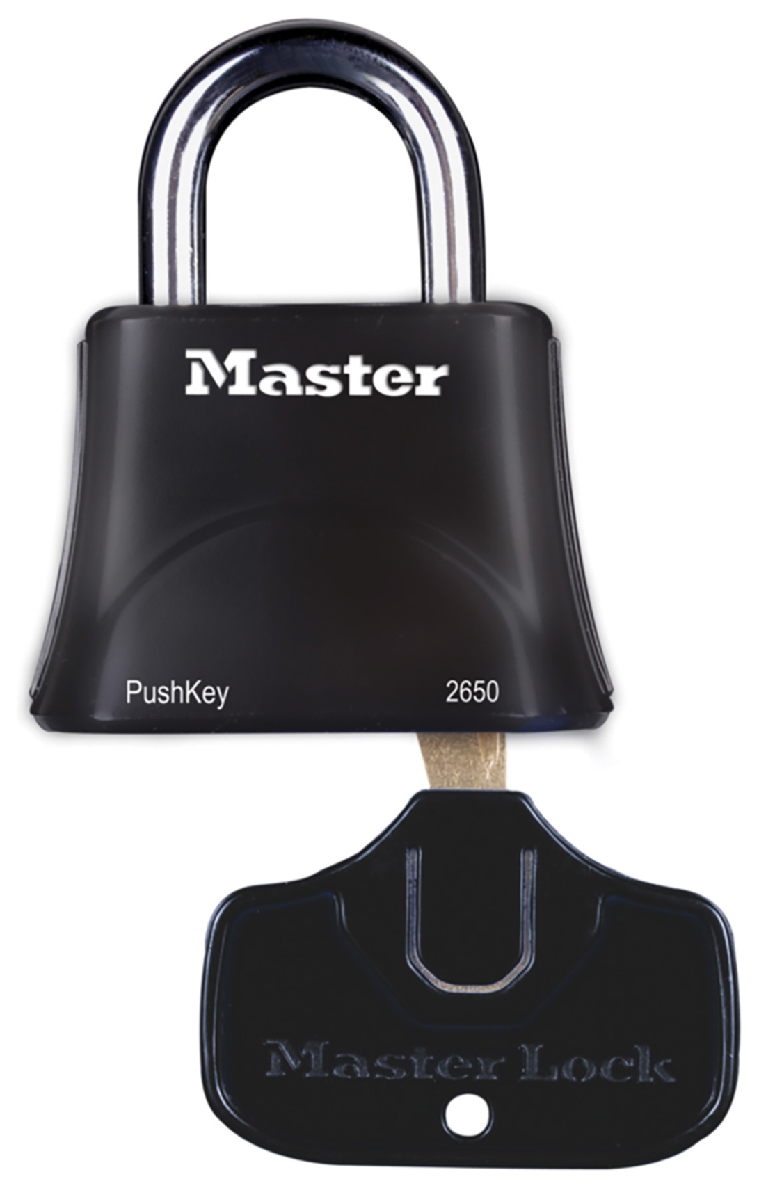 Image of Master Lock Padlock with Push Key - Black