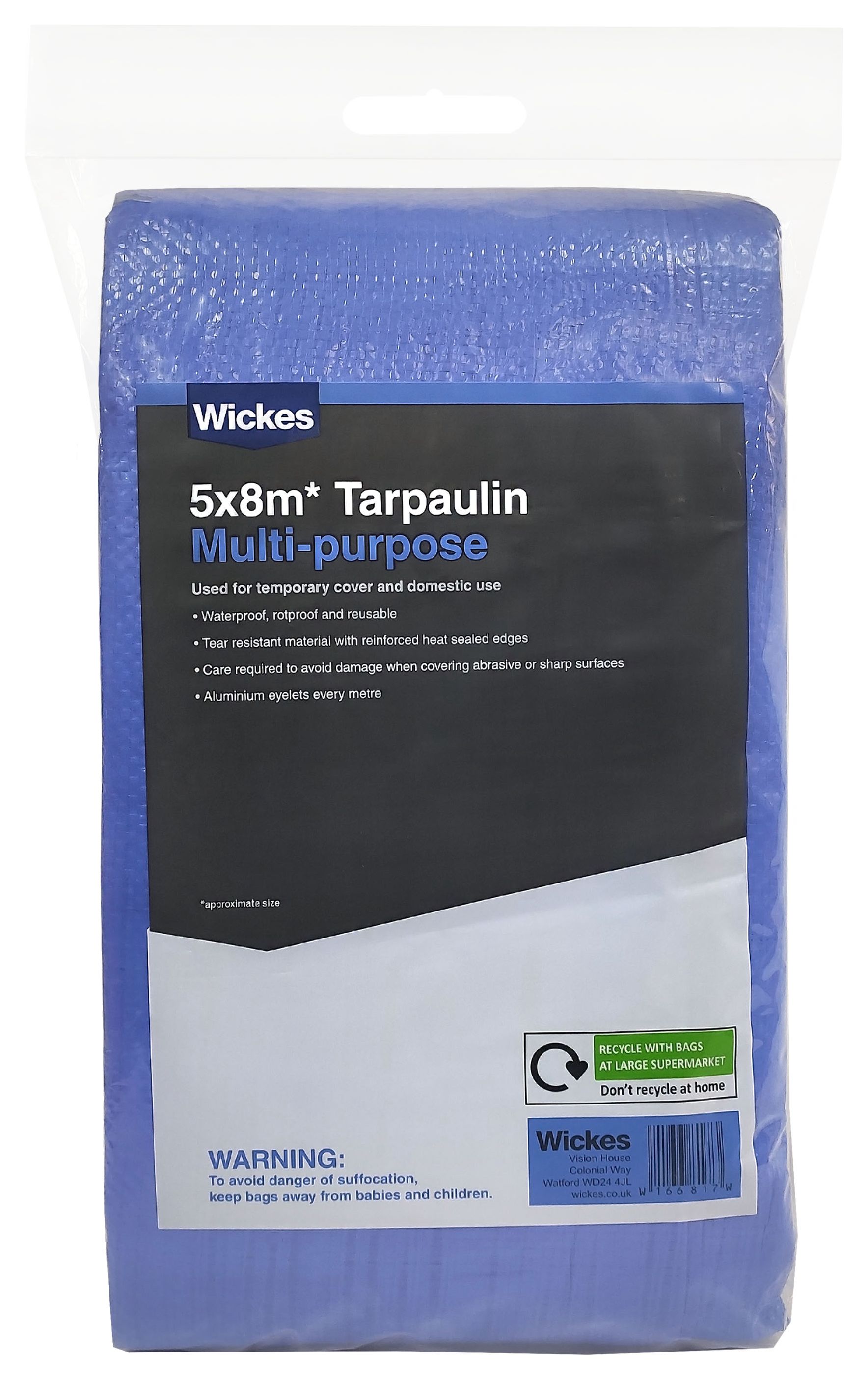 Image of Wickes Multi Purpose Tarpaulin 5 x 8m