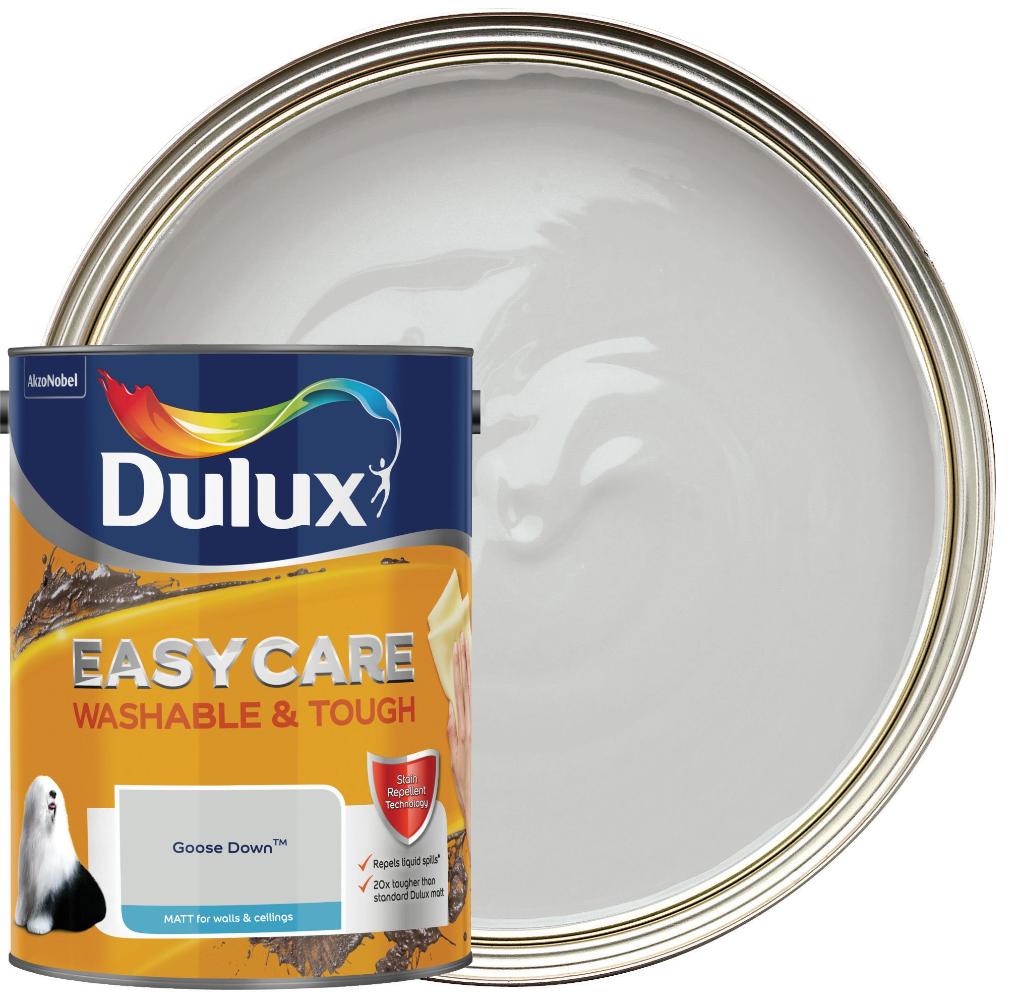 Image of Dulux Easycare Washable & Tough Matt Emulsion Paint - Goose Down - 5L