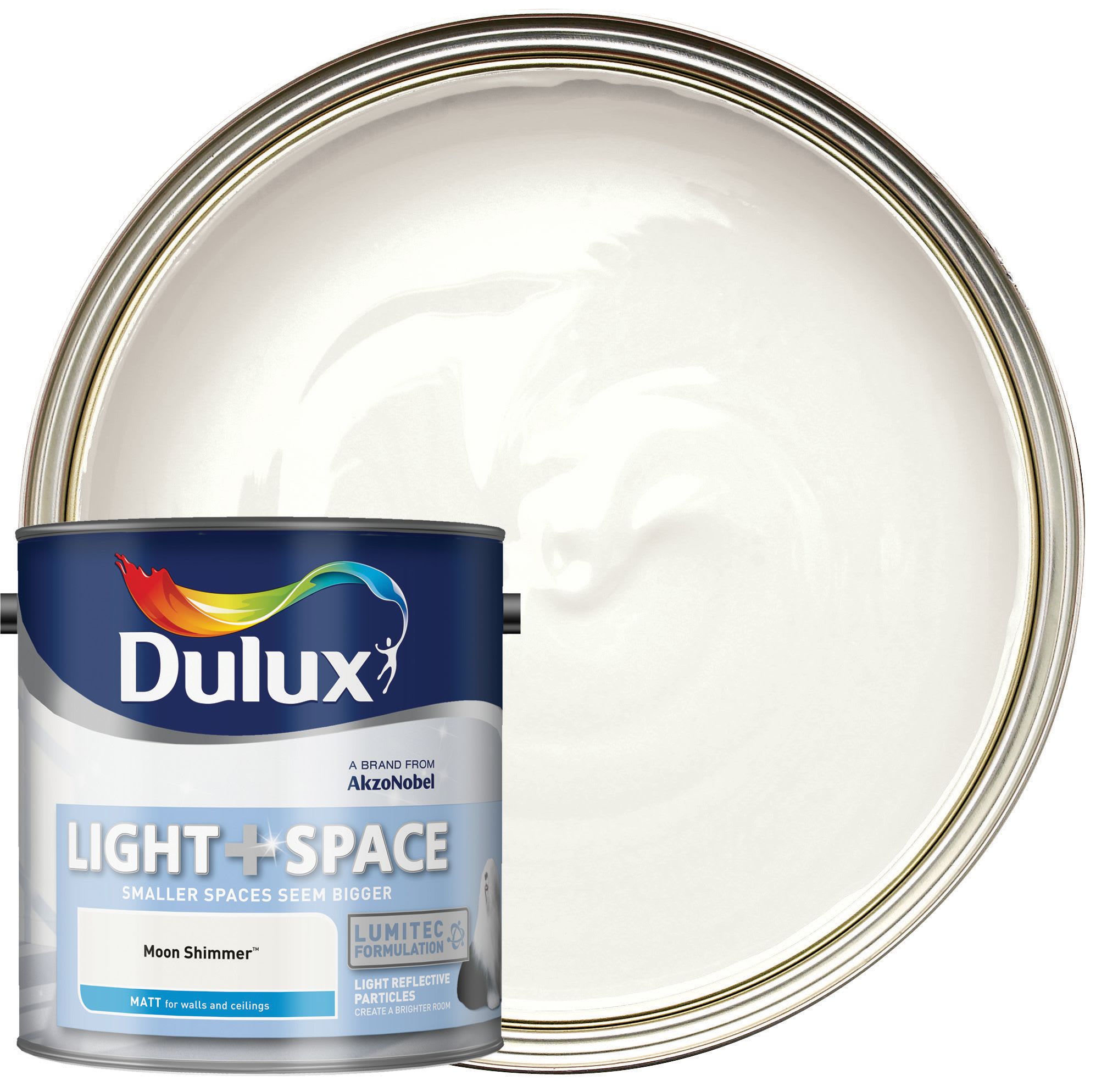 Dulux Light+ Space Matt Emulsion Paint Moon Shimmer 2.5L Wickes.co.uk