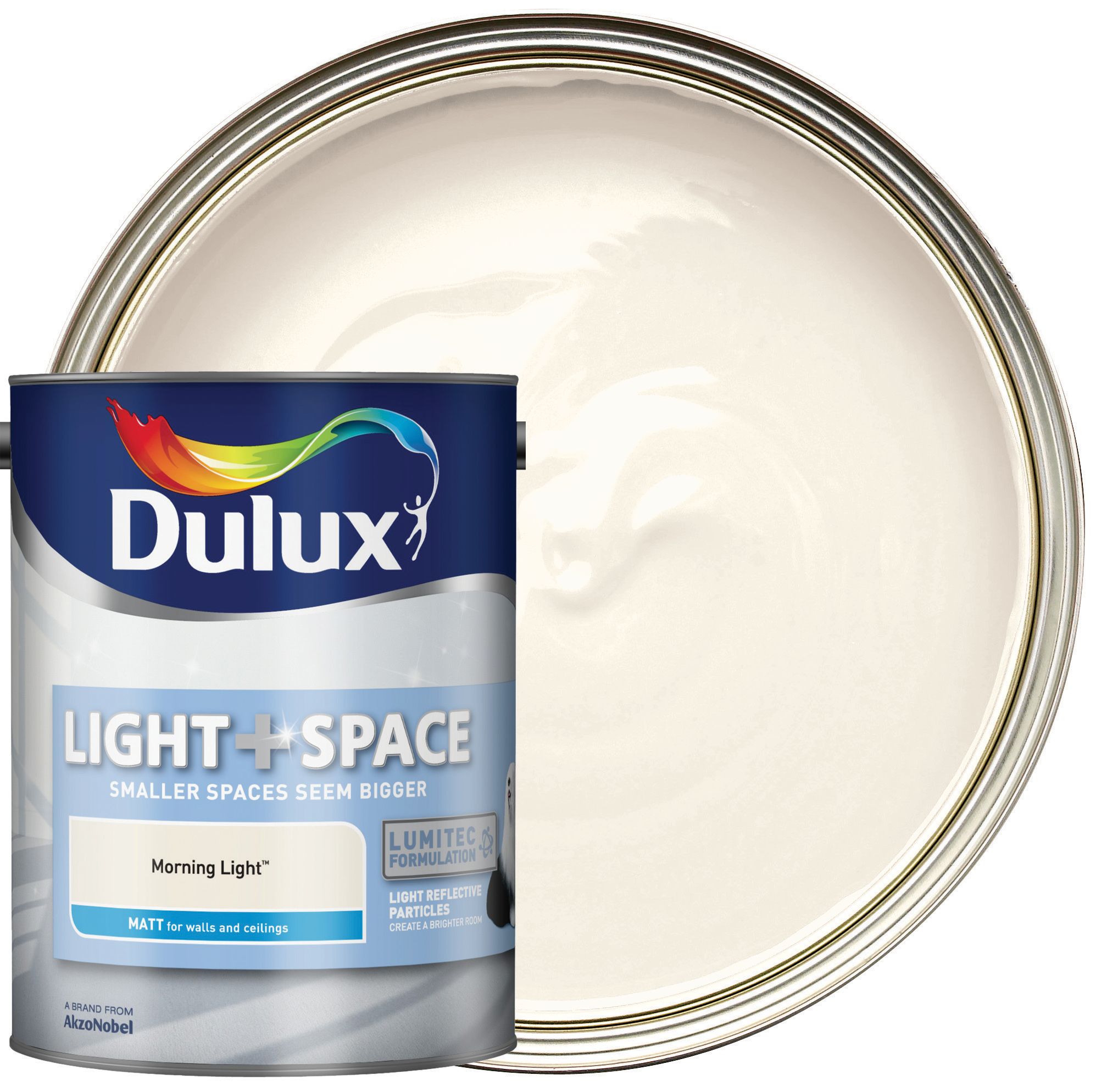 Image of Dulux Light + Space Matt Emulsion Paint - Morning Light - 5L