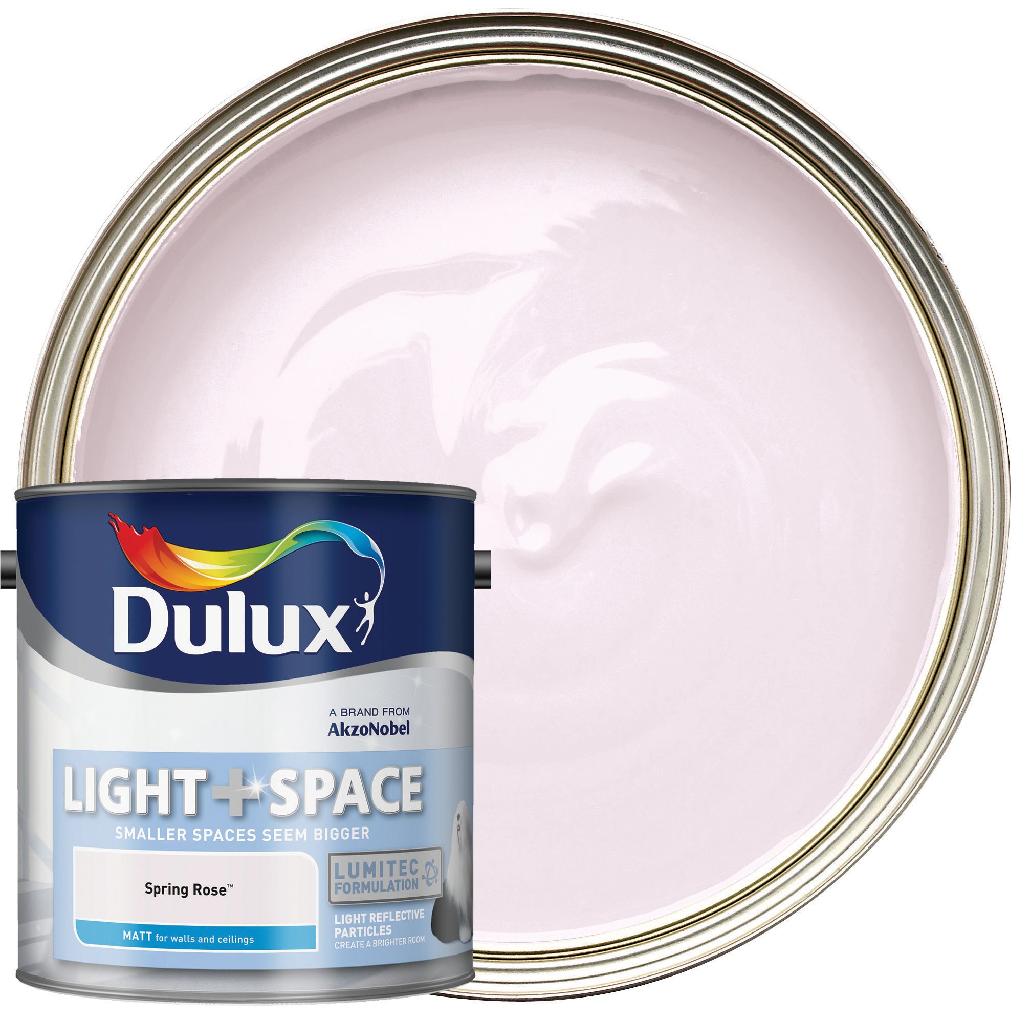 Dulux Light+ Space Matt Emulsion Paint - Spring Rose - 2.5L