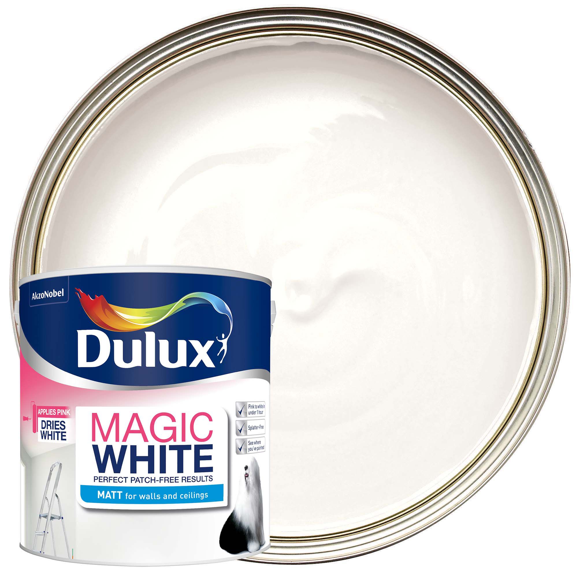 Dulux Magic White Matt Emulsion Paint - Pure Brilliant White - 2.5L