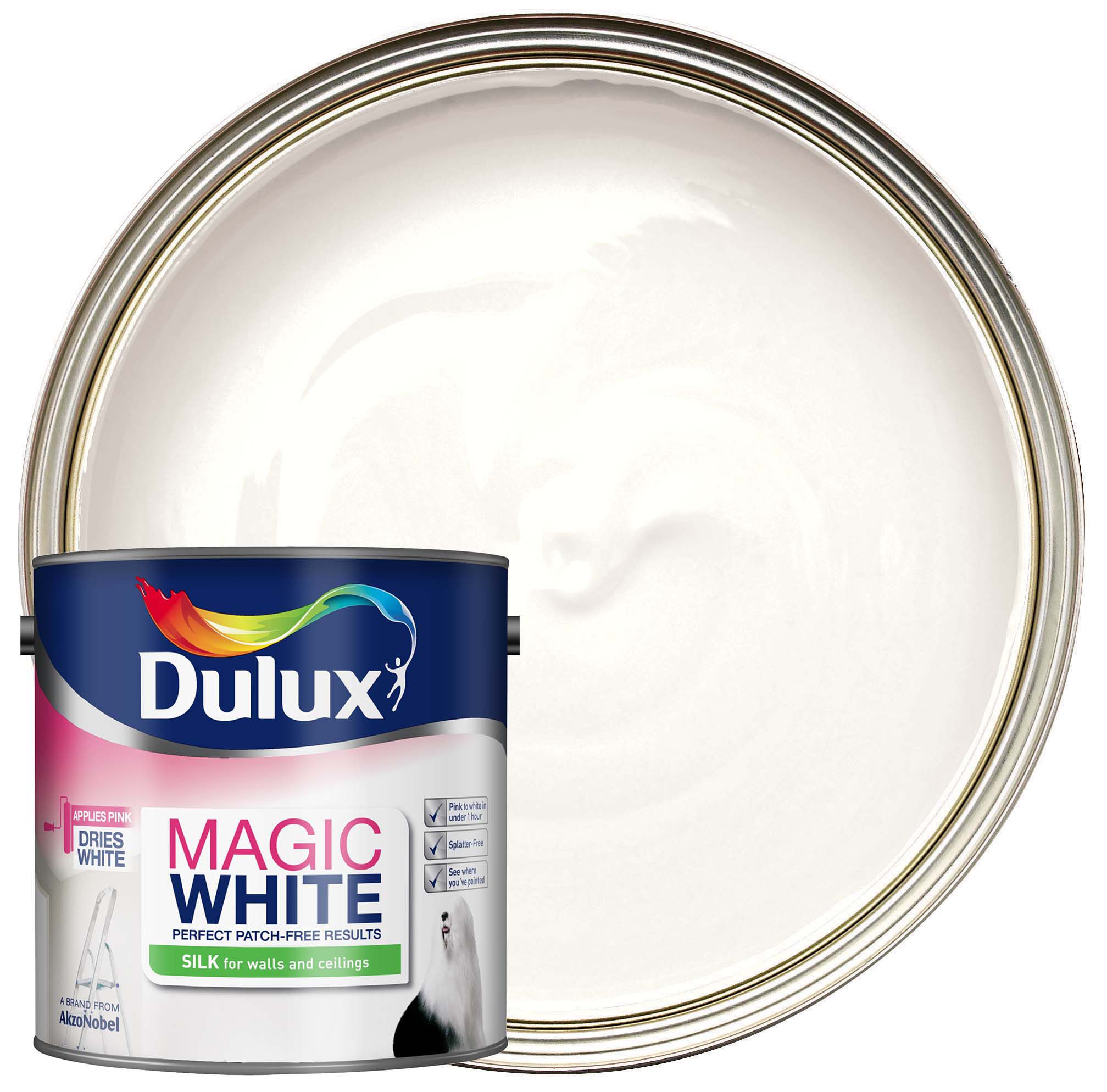 Image of Dulux Magic White Silk Pure Brilliant White - 2.5L