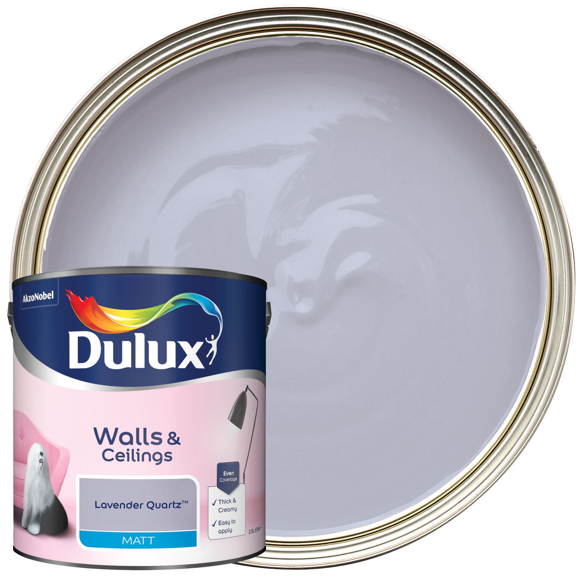 Image of Dulux Matt Emulsion Paint - Lavender Quartz - 2.5L