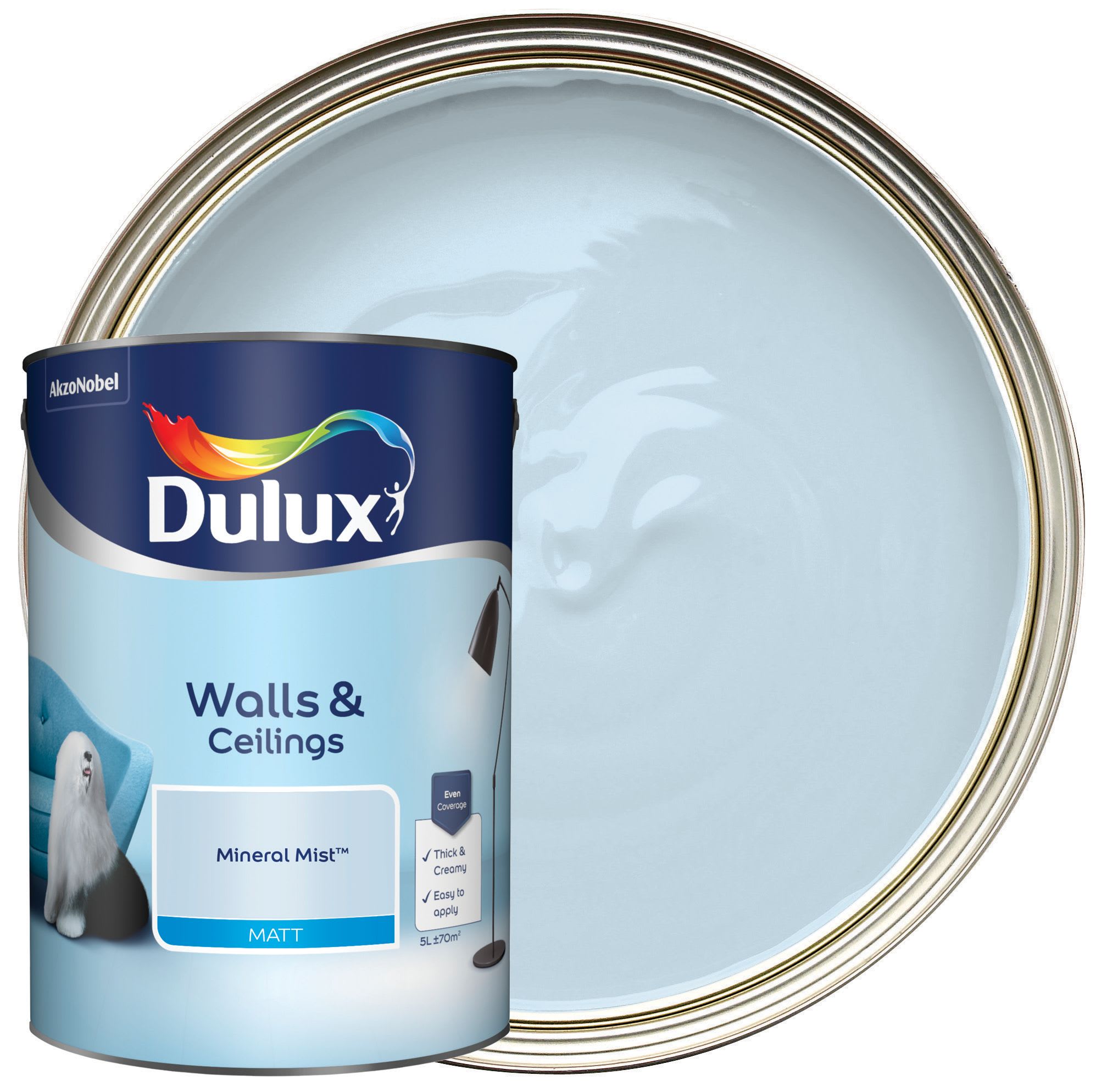 Dulux Matt Emulsion Paint Mineral Mist 5L Wickes.co.uk