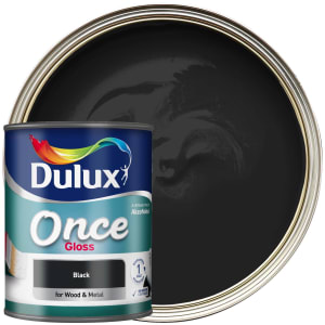 Dulux Once Gloss Paint - Black - 750ml