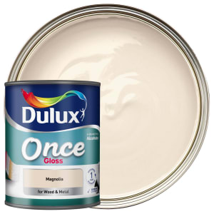Dulux Once Gloss Paint - Magnolia - 750ml