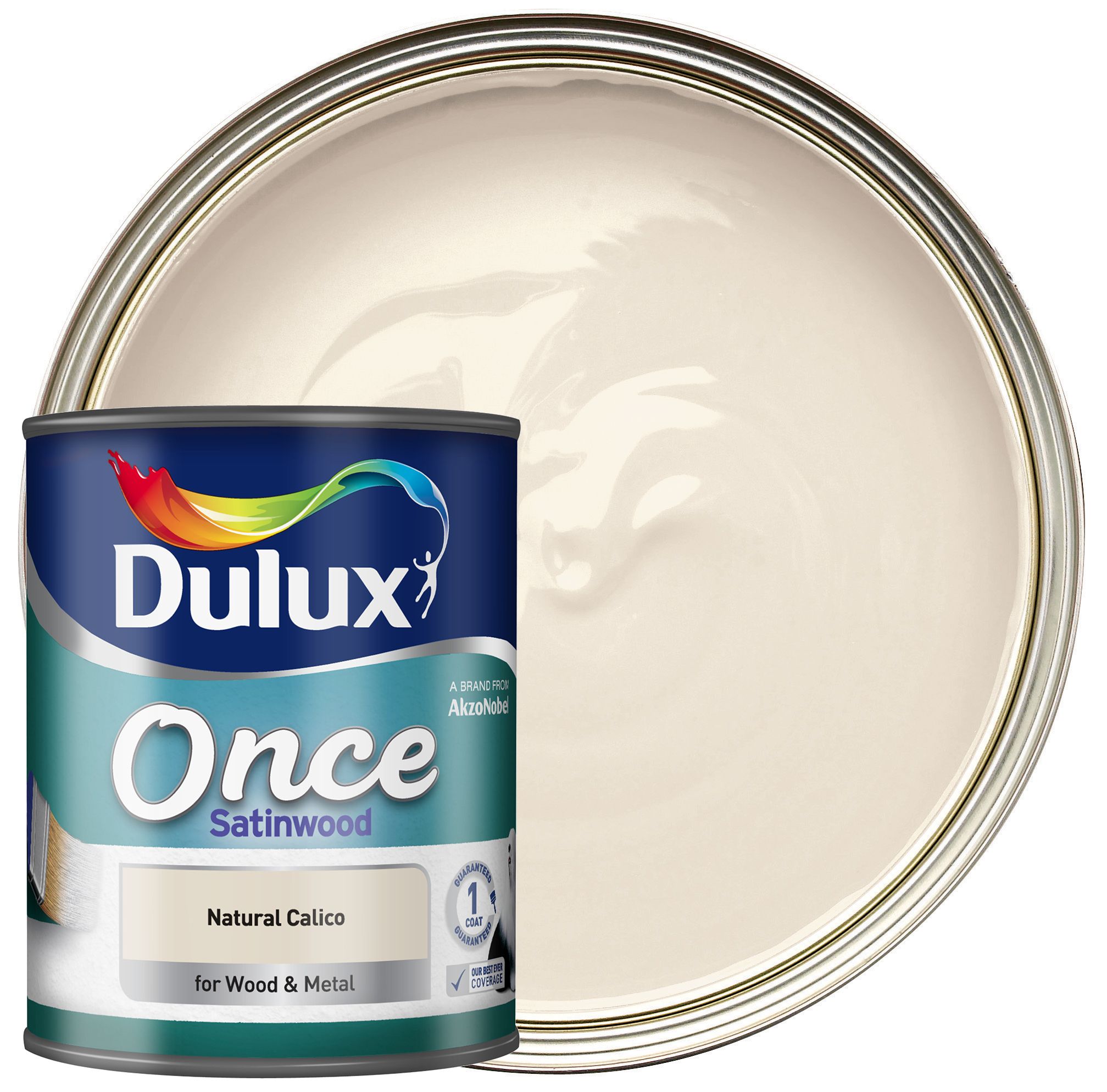 Image of Dulux Once Satinwood Natural Calico 750Ml