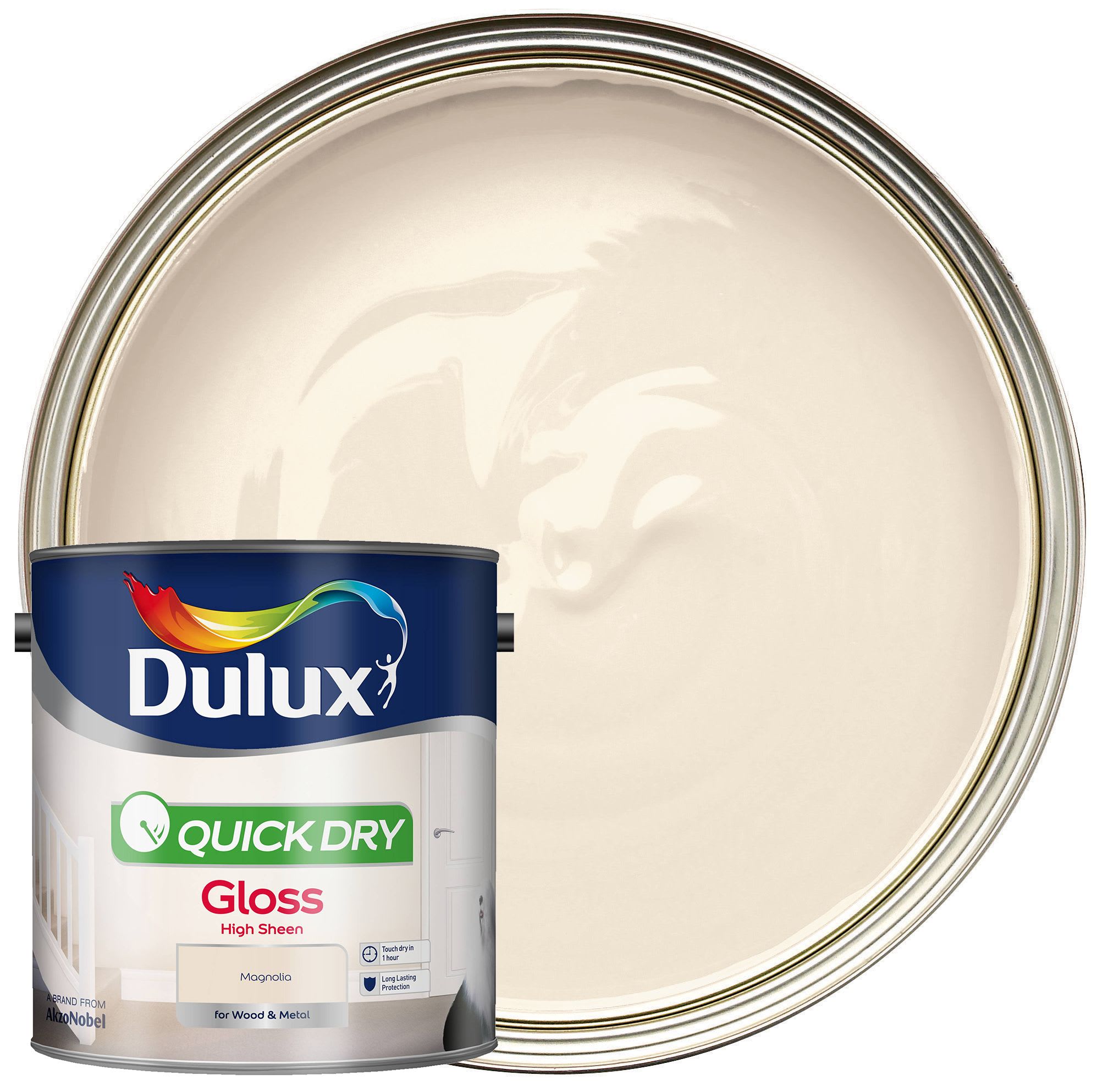 Dulux Qd Gloss Magnolia 2.5L Wickes.co.uk