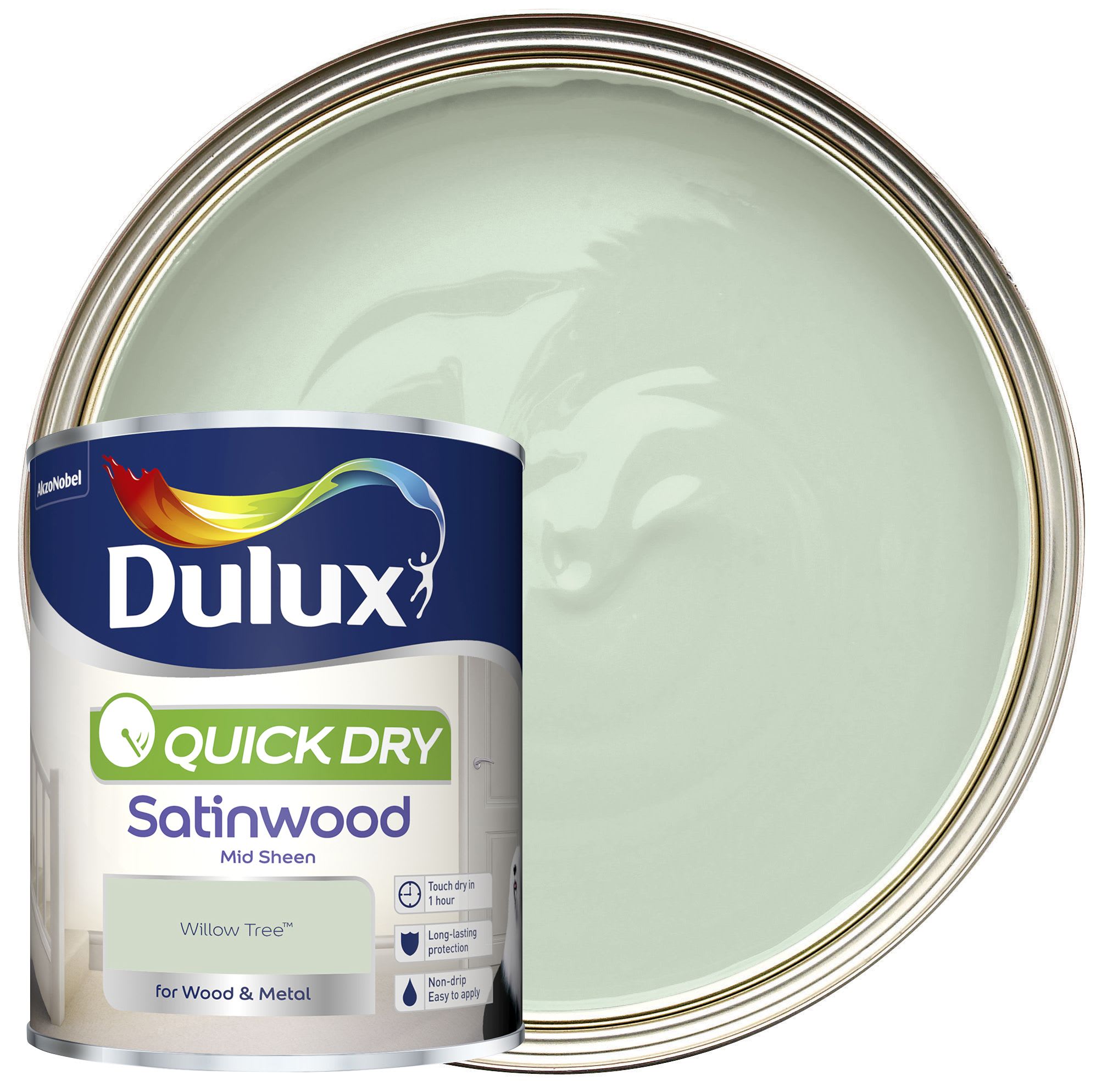 Dulux Quick Dry Satinwood Paint - Willow Tree