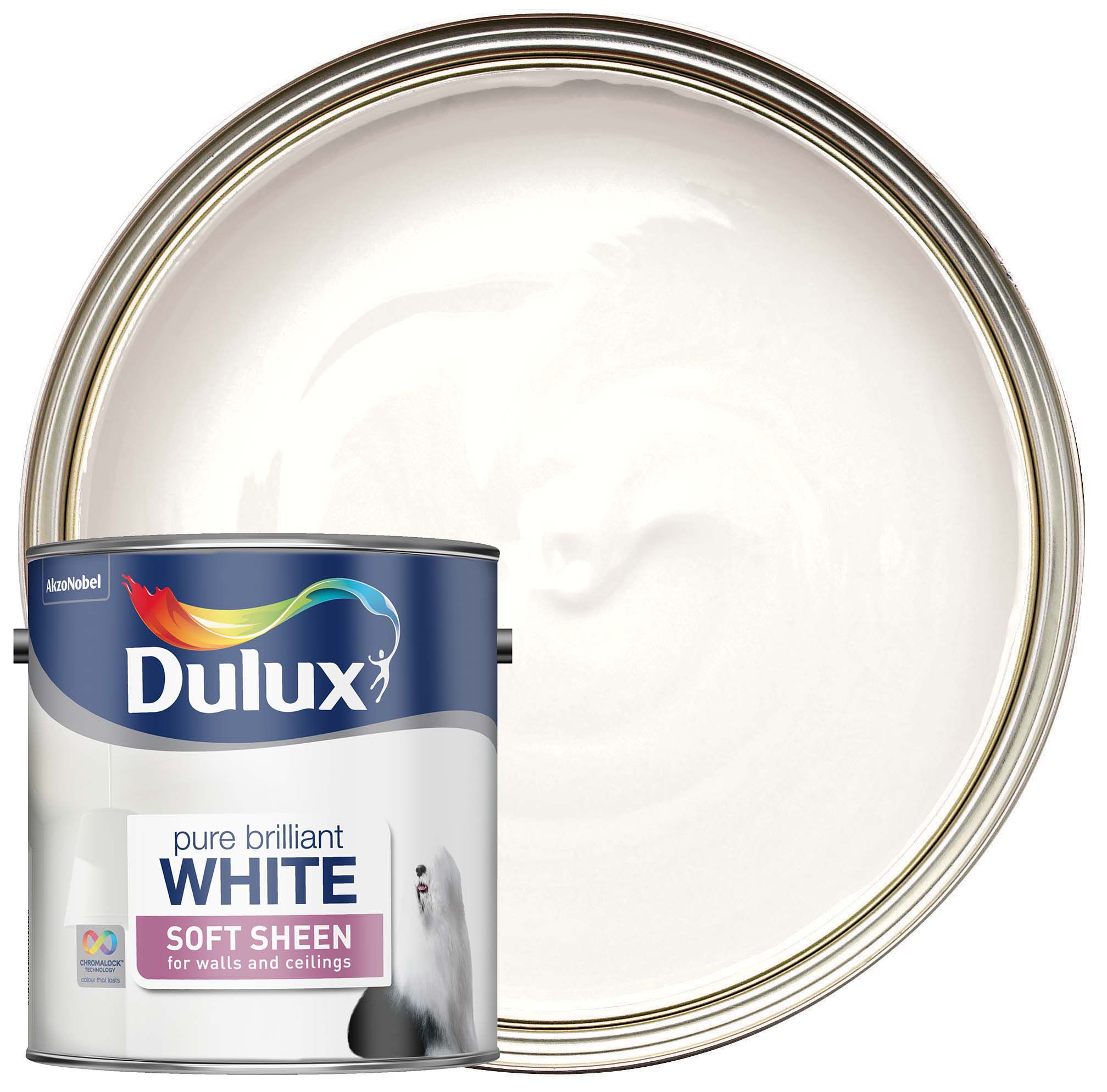 Product image for Dulux Soft Sheen Paint - Pure Brilliant White - 2.5L