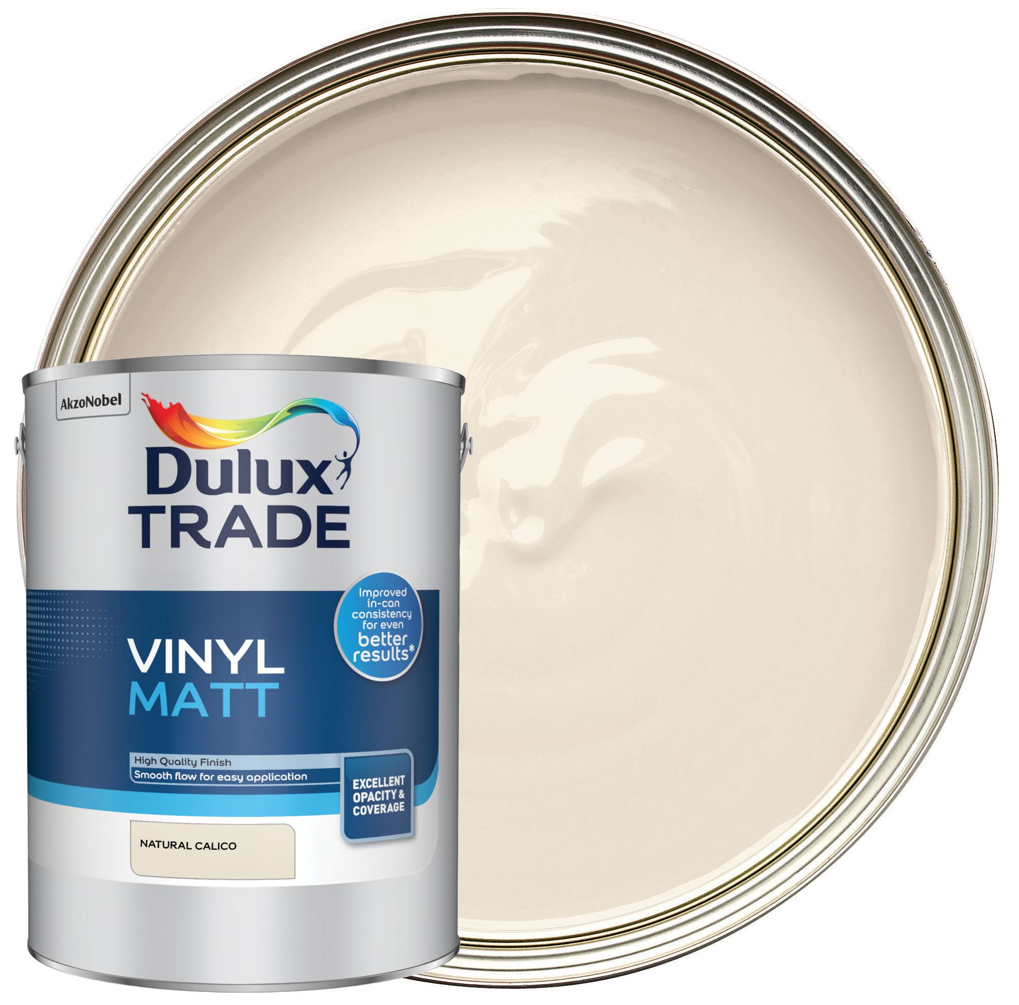 Image of Dulux Trade Vinyl Matt Emulsion Paint - Natural Calico - 5L