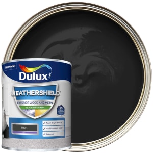 Dulux Weathershield Quick Dry Satin Paint - Black - 750ml