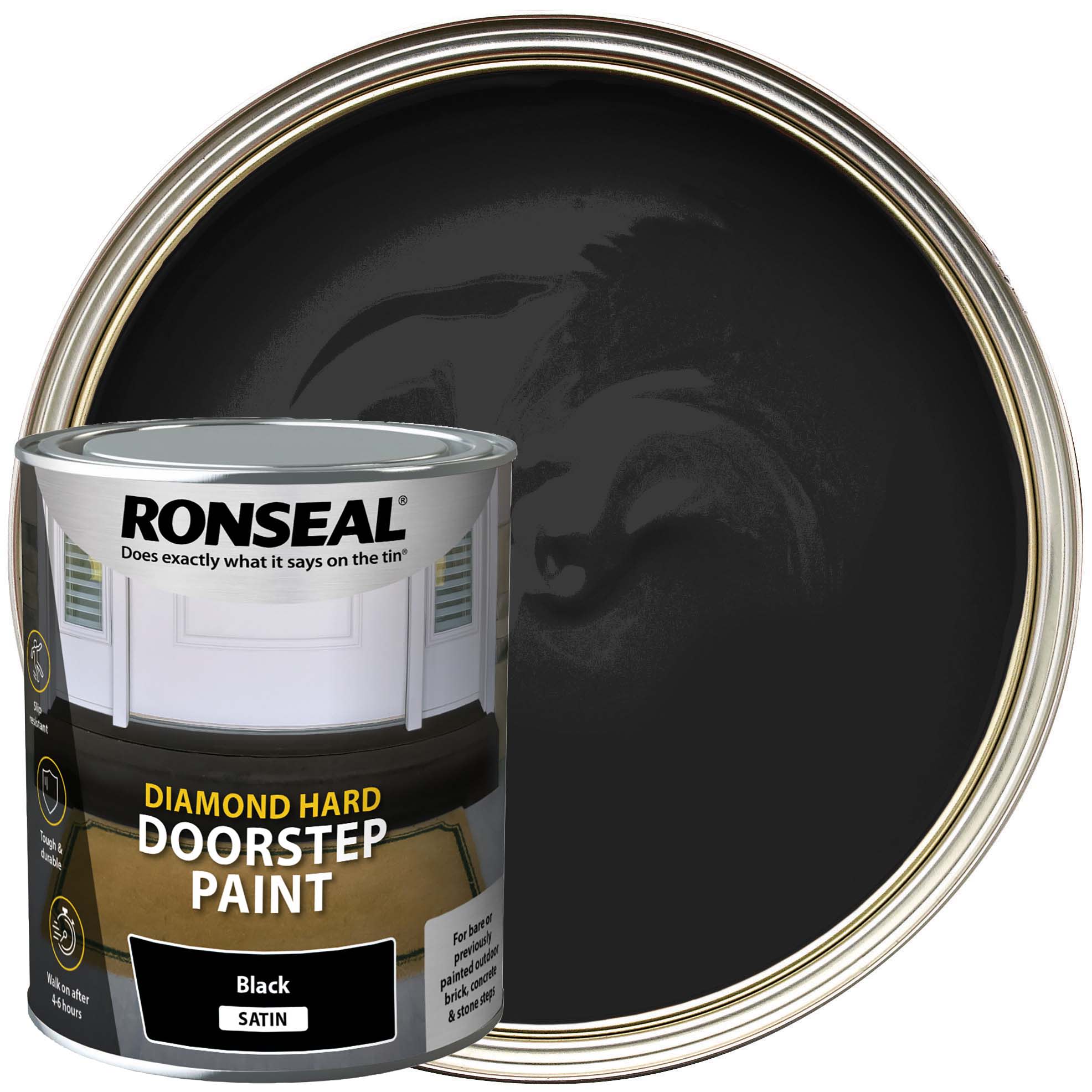 Ronseal Diamond Hard Doorstep Paint Black 750ml