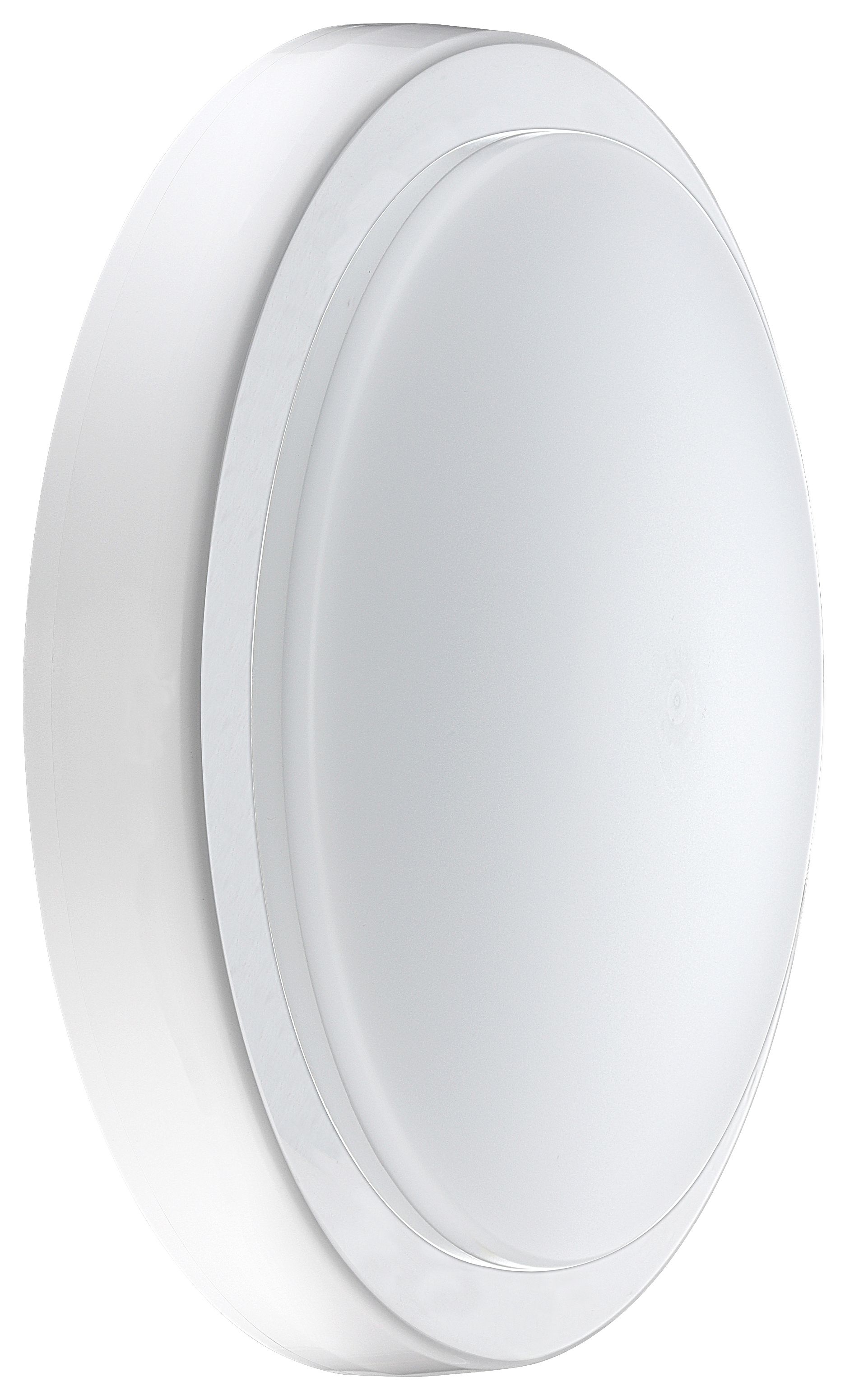 Luceco Decorative Indoor IP54 Bulkhead 220mm 1300LM 14W 4000K White & Chrome Bezel