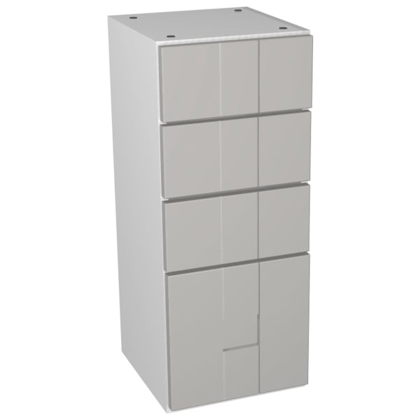 Vermont Grey On White Multi-drawer Floorstanding Storage Unit - 300 x 735mm