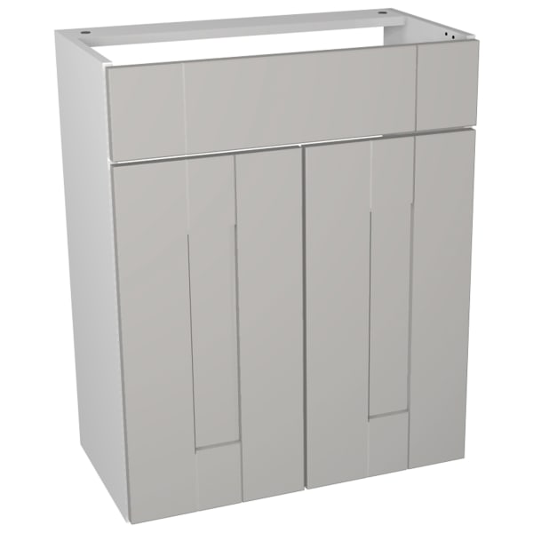 Vermont Grey On White Floorstanding Vanity Unit - 600 x 735mm