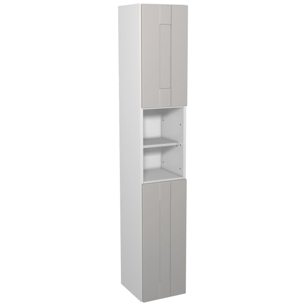 Vermont Grey On White Floorstanding Tall Tower Unit - 300 x 1762mm