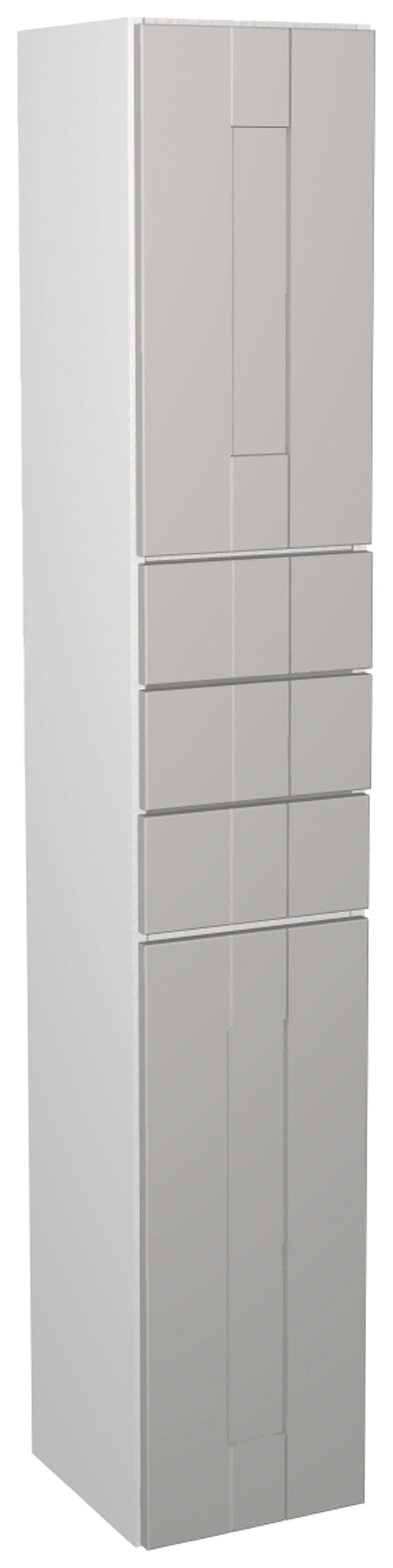 Image of Wickes Vermont Grey Tower Unit with Drawers - 300 x 1762mm