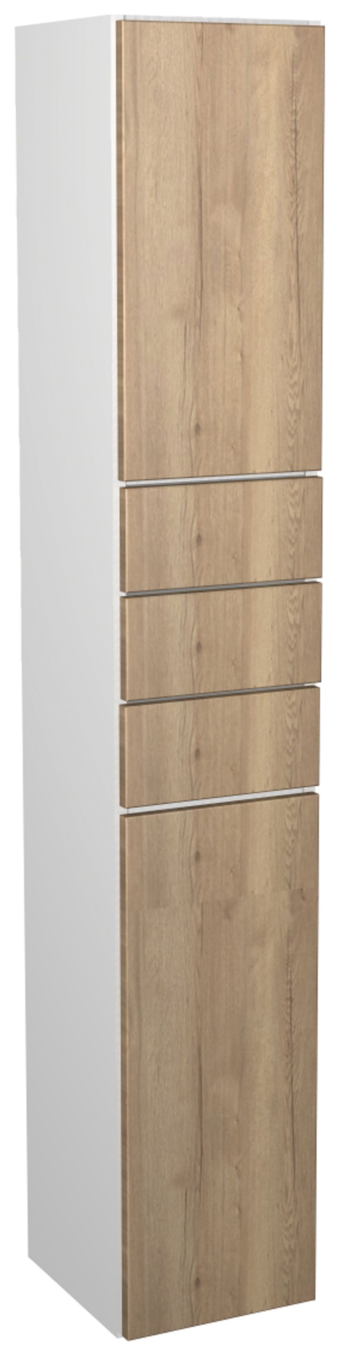 Image of Wickes Vienna Oak Tower Unit with Drawers - 300 x 1762mm