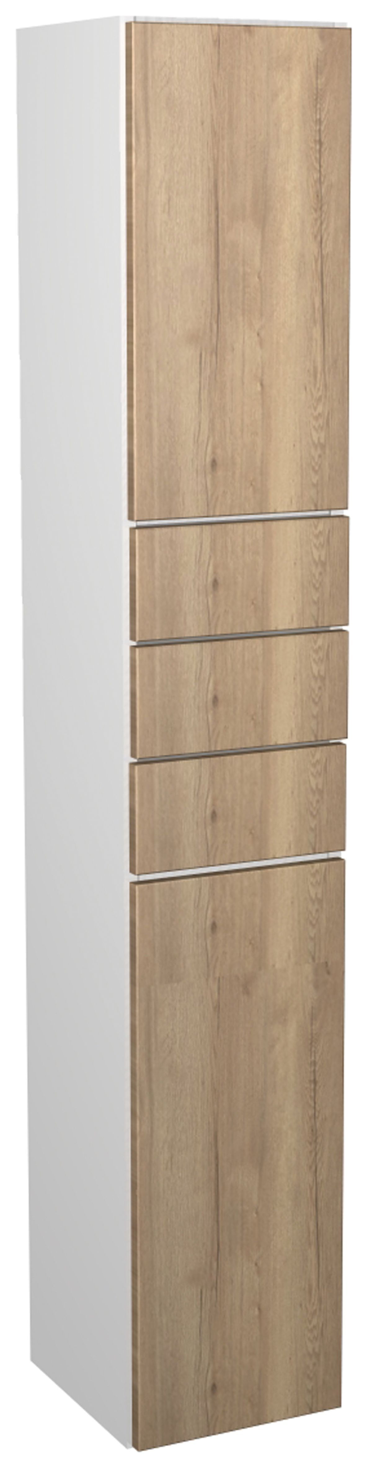 Wickes Vienna Oak Tower Unit with Drawers - 300 x 1762mm