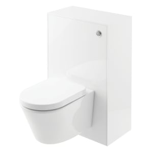 Wickes Eli White Gloss Wall Hung Toilet Unit - 600 mm