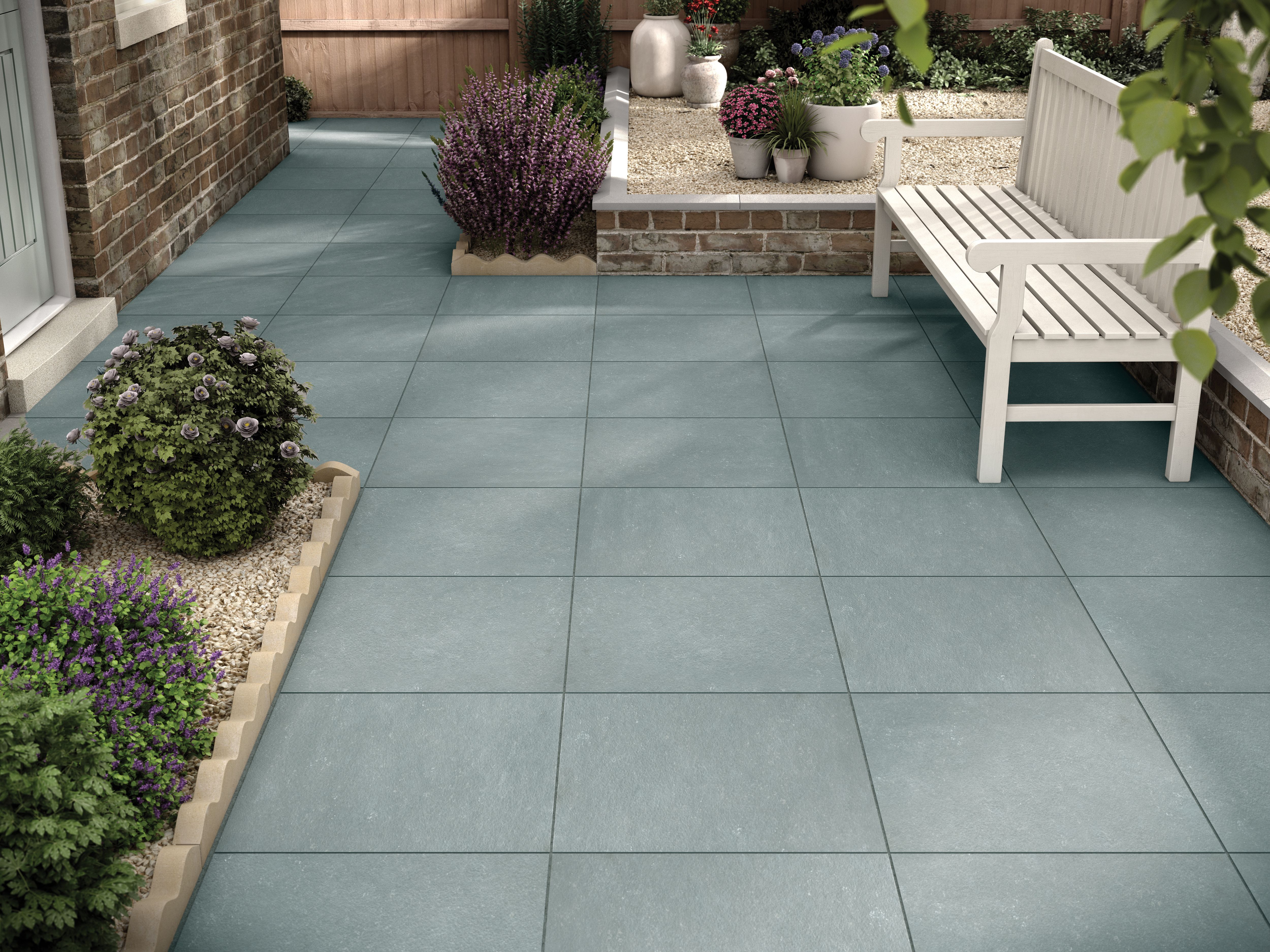 Marshalls Limestone Textured Blue Multi Paving Slab - 600 x 600 x 22mm