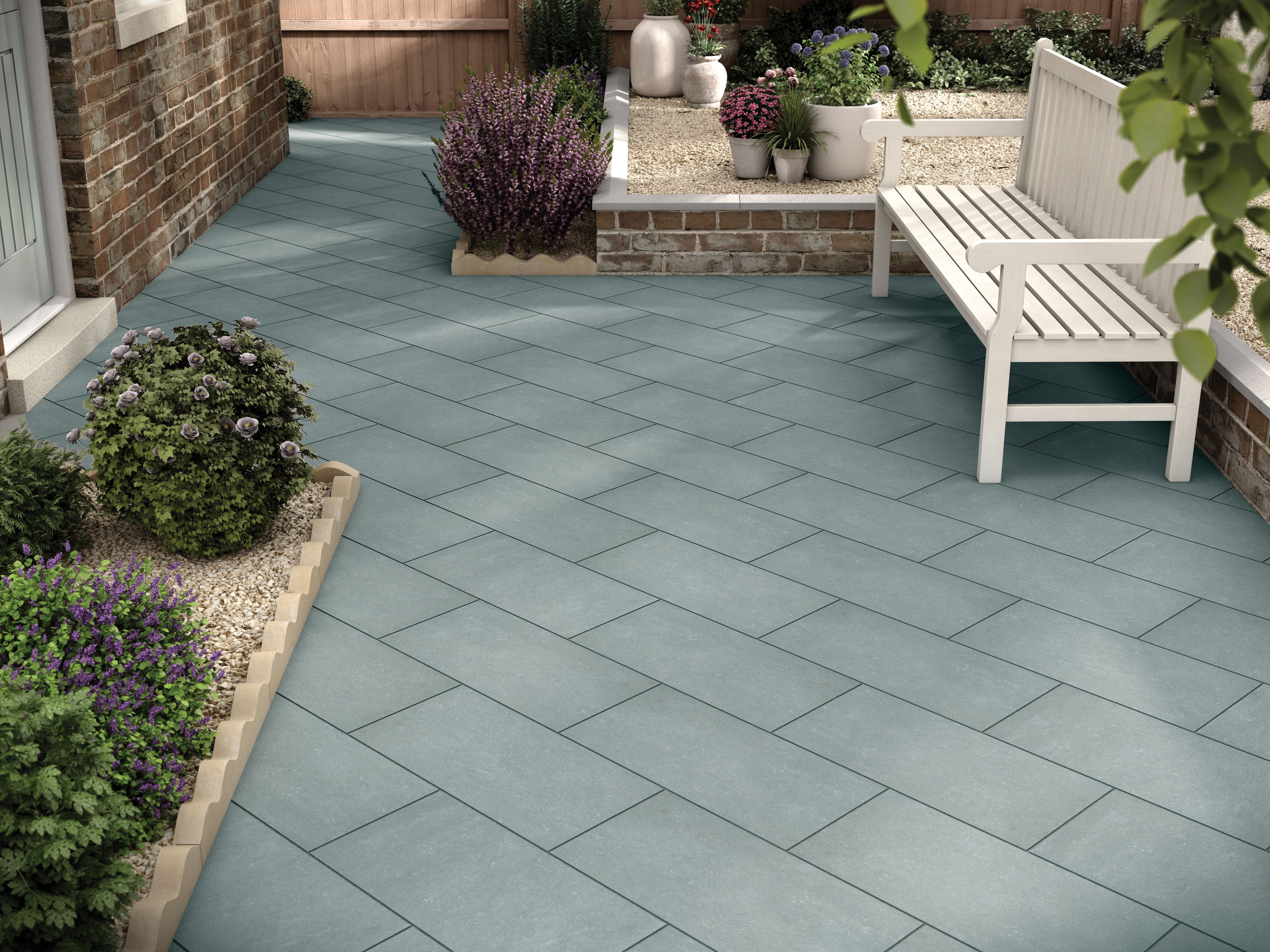 Marshalls Limestone Textured Blue Multi Paving Slab - 600 x 300 x 22mm