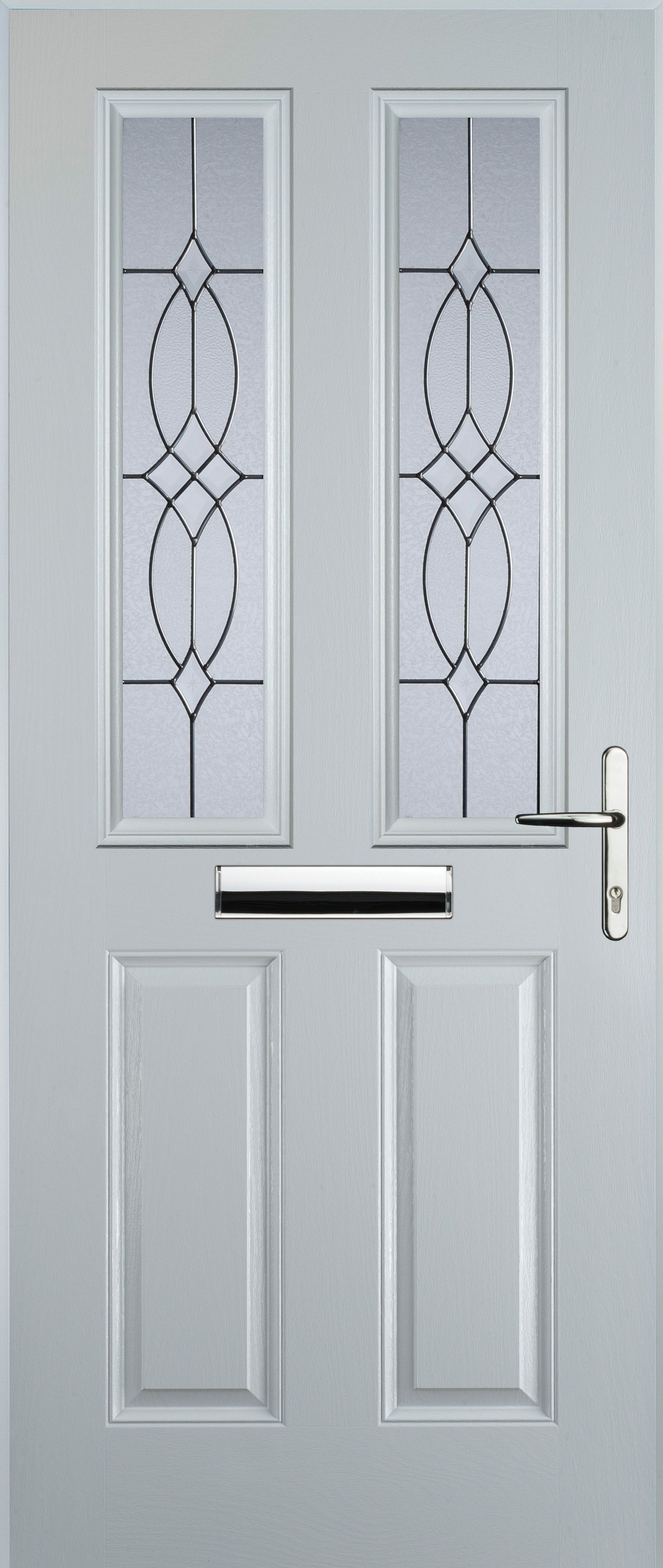 Image of Euramax 2 Panel 2 Square Left Hand White Composite Door - 920 x 2100mm