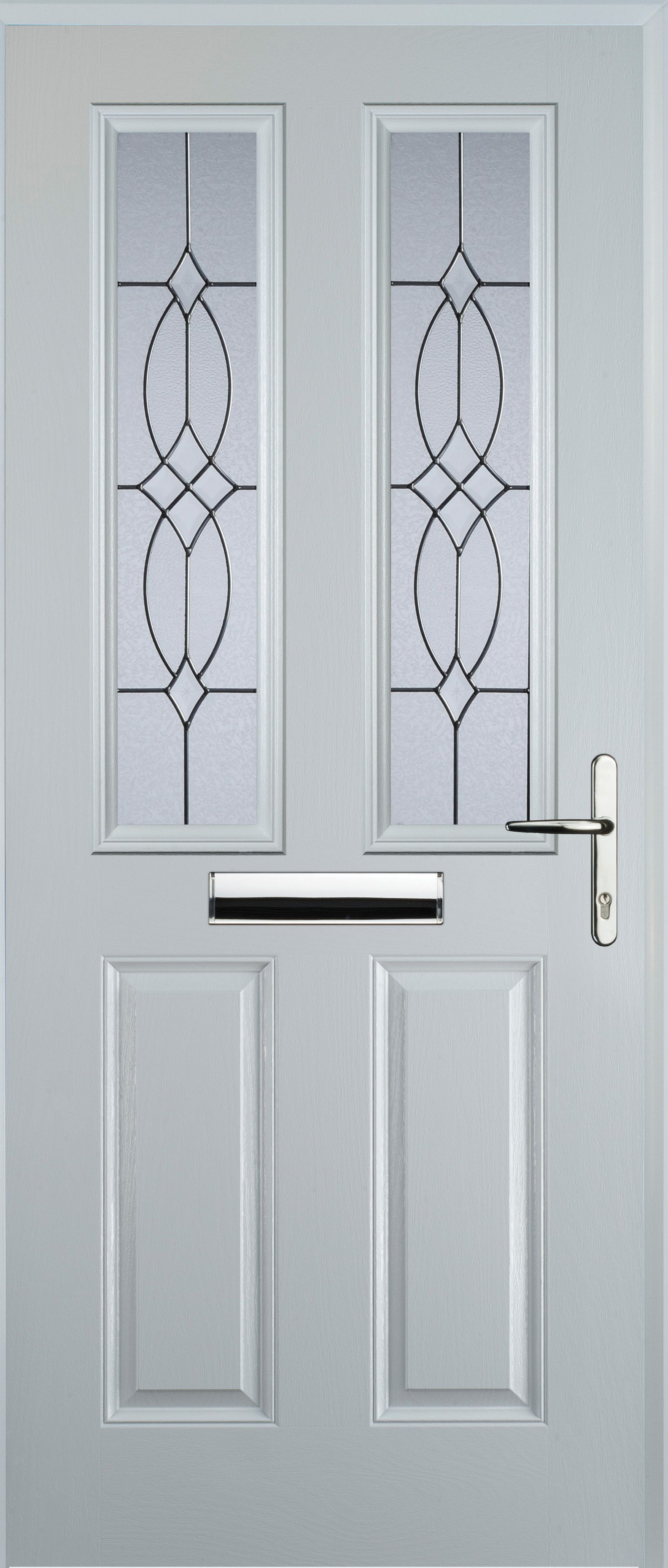 Image of Euramax 2 Panel 2 Square Left Hand White Composite Door - 840 x 2100mm