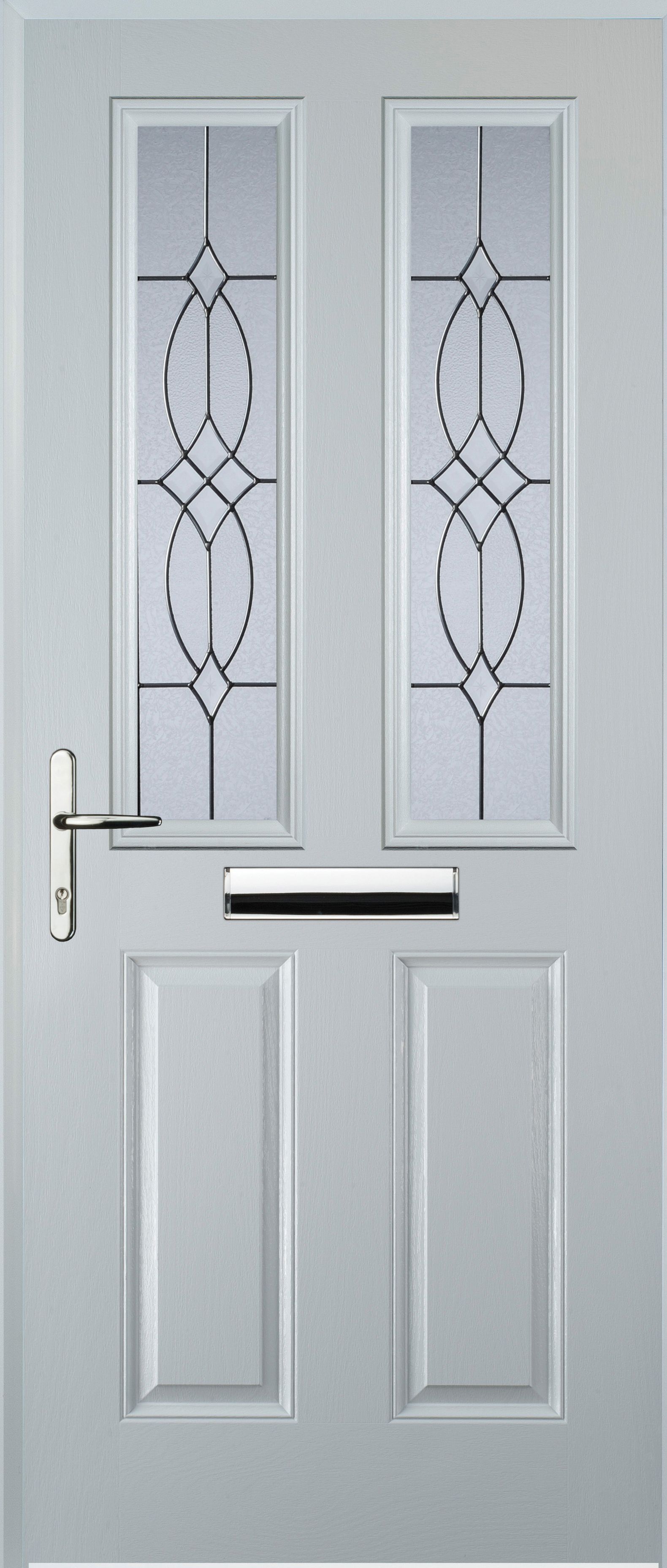 Image of Euramax 2 Panel 2 Square Right Hand White Composite Door - 920 x 2100mm