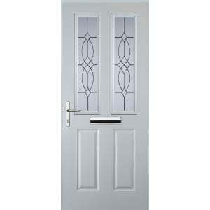 Image of Euramax 2 Panel 2 Square Right Hand White Composite Door - 840 x 2100mm