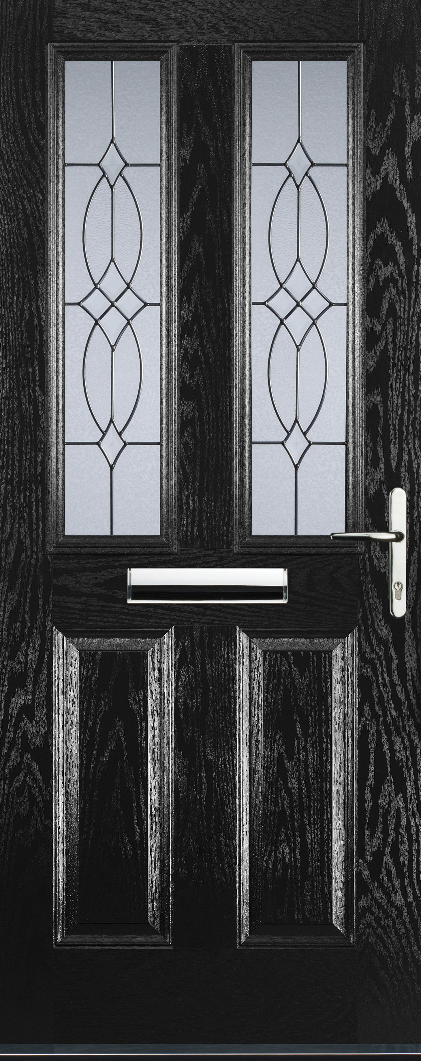 Euramax 2 Panel 2 Square  Left Hand Black Composite Door - 920 x 2100mm