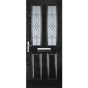Euramax 2 Panel 2 Square Black Right Hand Composite Door