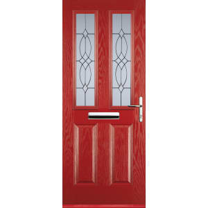 Euramax 2 Panel 2 Square Red Left Hand Composite Door