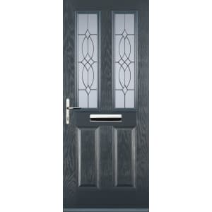 Euramax 2 Panel 2 Square Grey Right Hand Composite Door