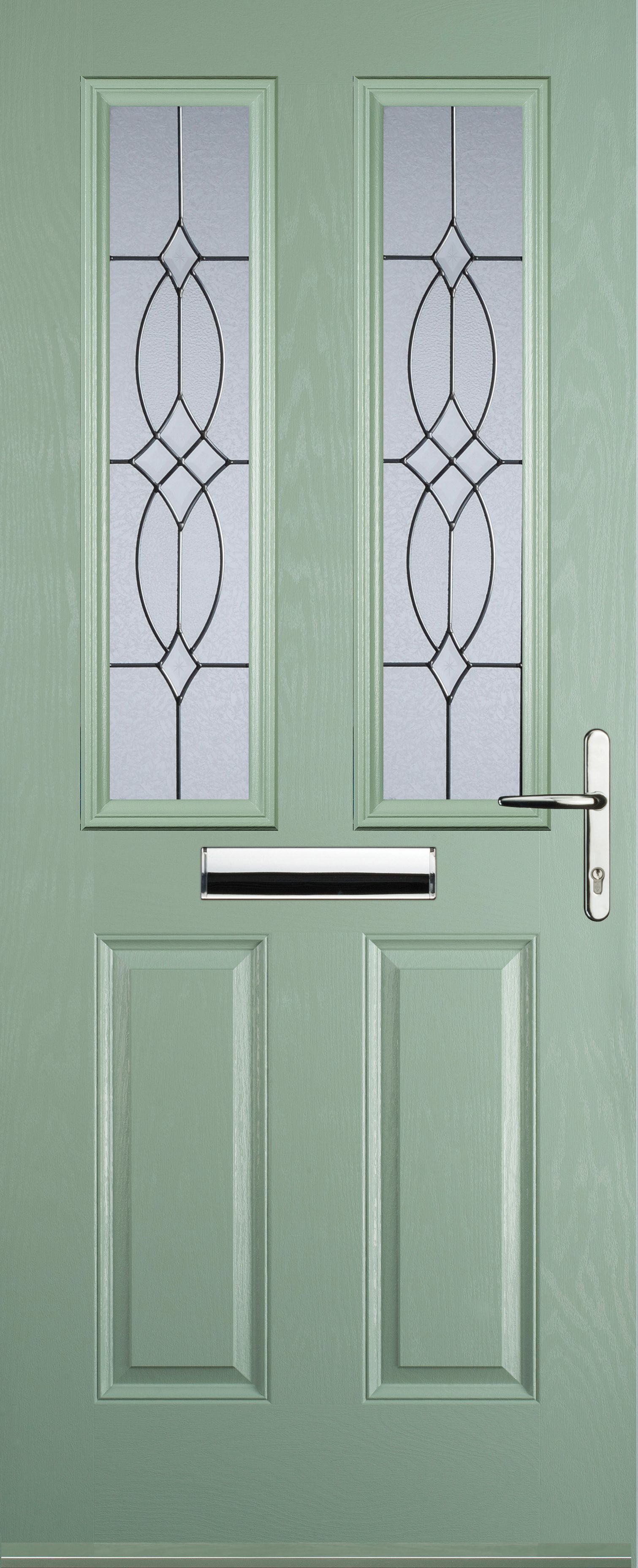 Image of Euramax 2 Panel 2 Square Left Hand Chartwell Green Composite Door - 920 x 2100mm
