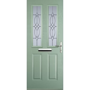 Image of Euramax 2 Panel 2 Square Left Hand Chartwell Green Composite Door - 920 x 2100mm