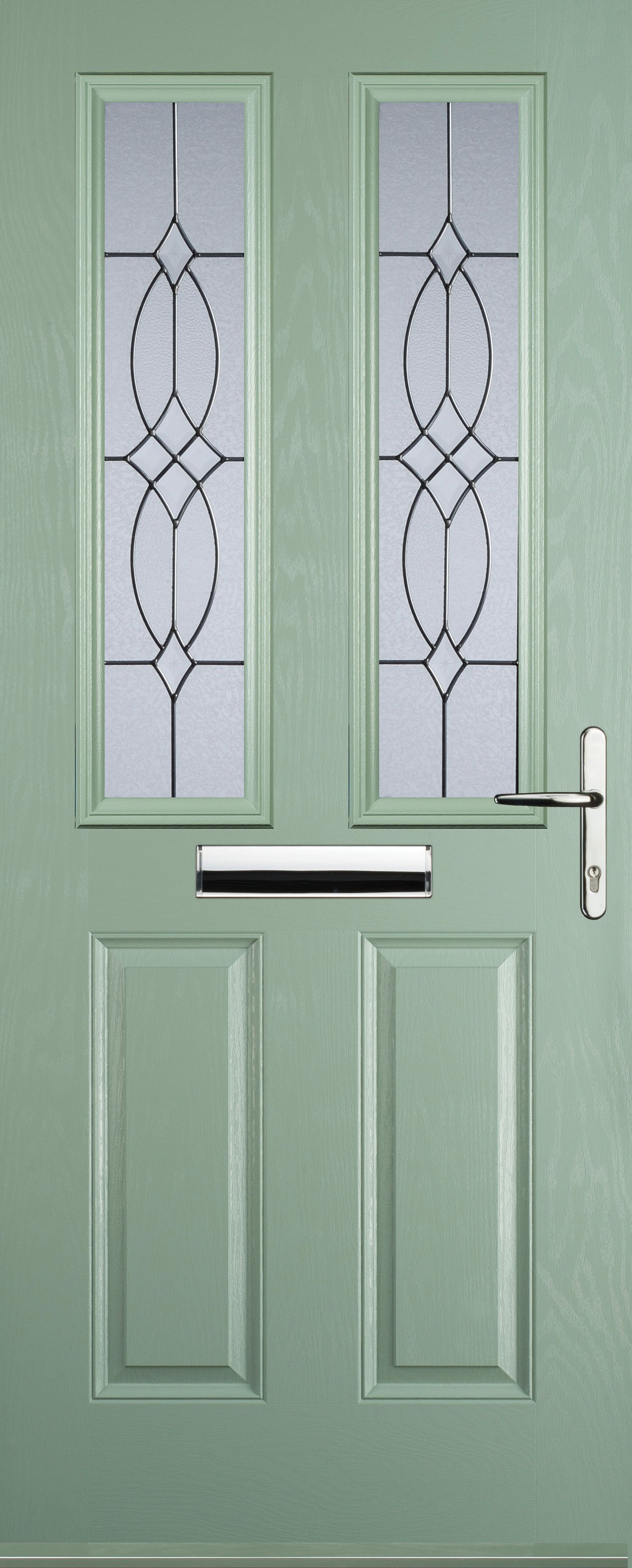 Image of Euramax 2 Panel 2 Square Left Hand Chartwell Green Composite Door - 840 x 2100mm