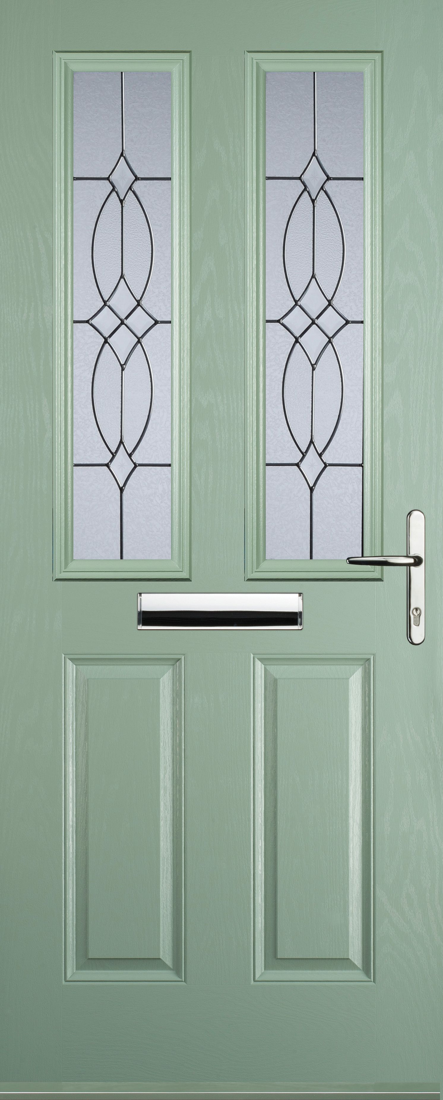 Euramax 2 Panel 2 Square Left Hand Chartwell Green Composite Door - 840 x 2100mm