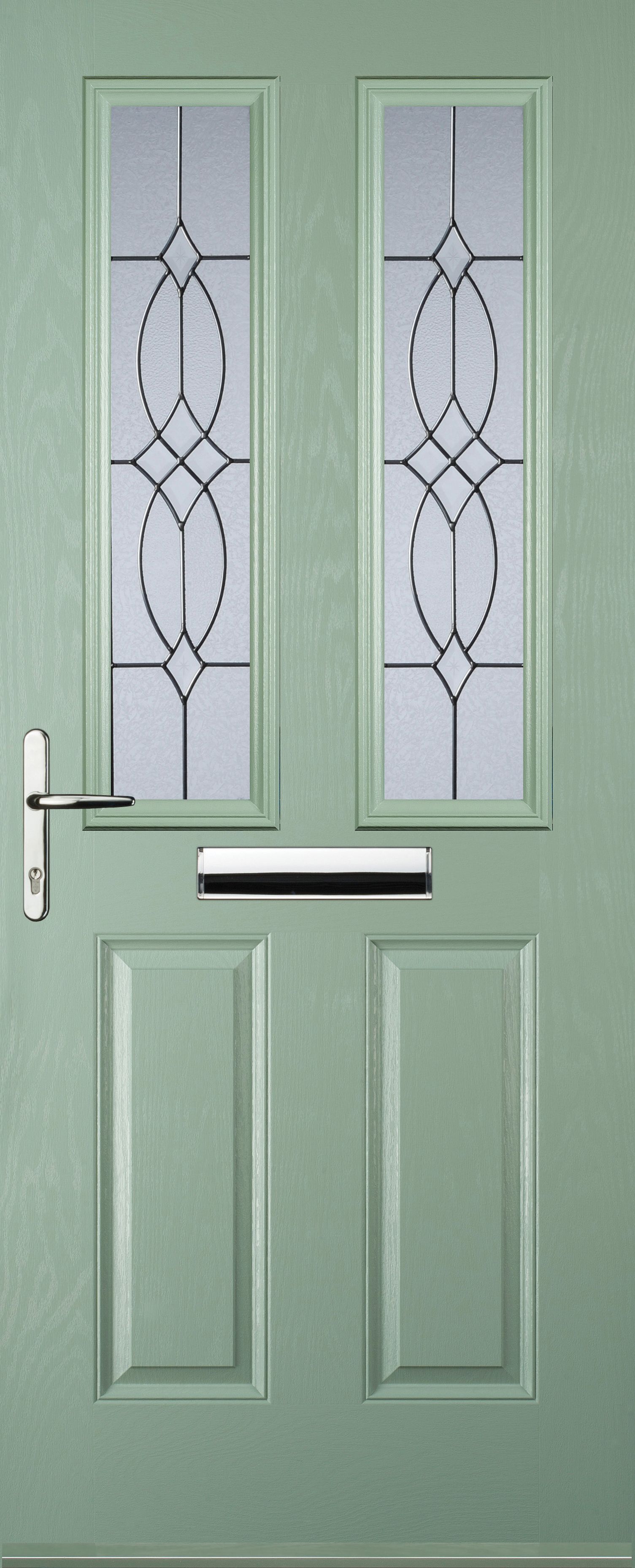 Euramax 2 Panel 2 Square Right Hand Chartwell Green Composite Door - 920 x 2100mm