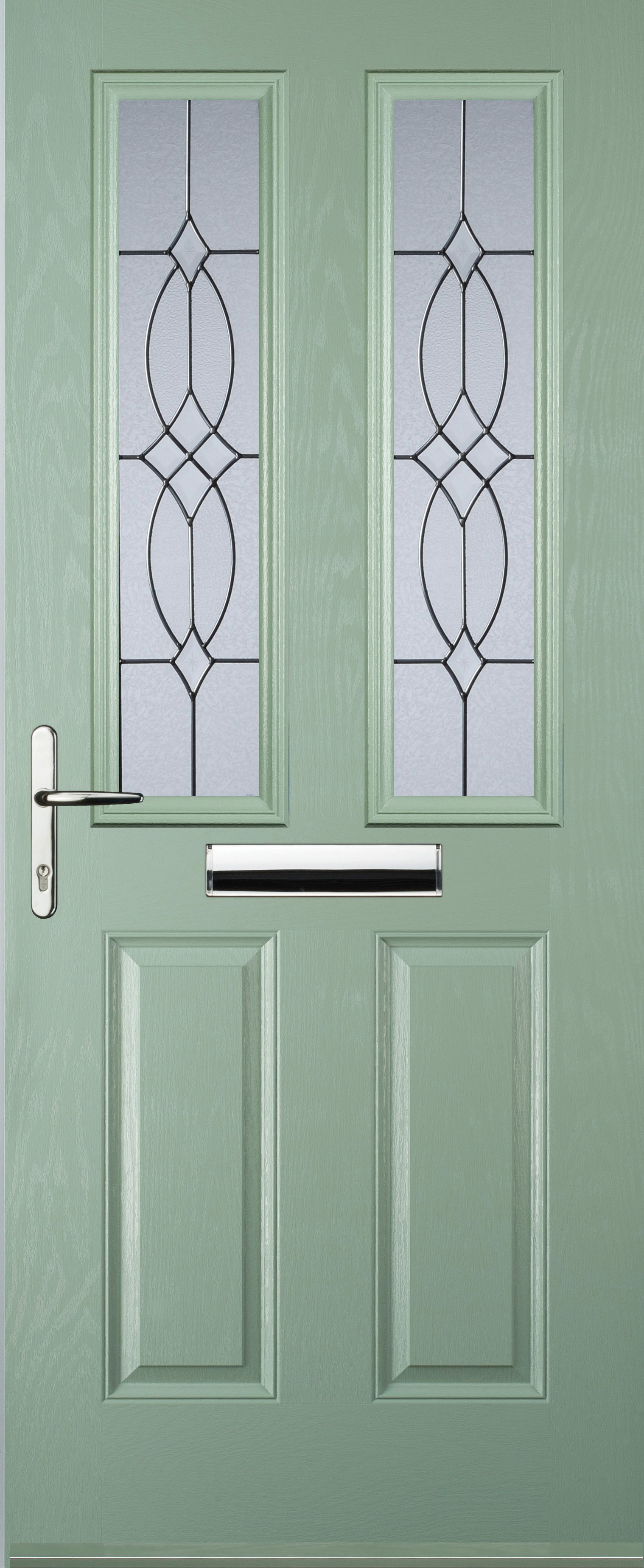 Euramax 2 Panel 2 Square Right Hand Chartwell Green Composite Door - 840 x 2100mm