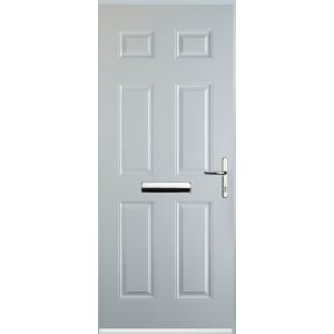 Image of Euramax 6 Panel Left Hand White Composite Door - 880 x 2100mm