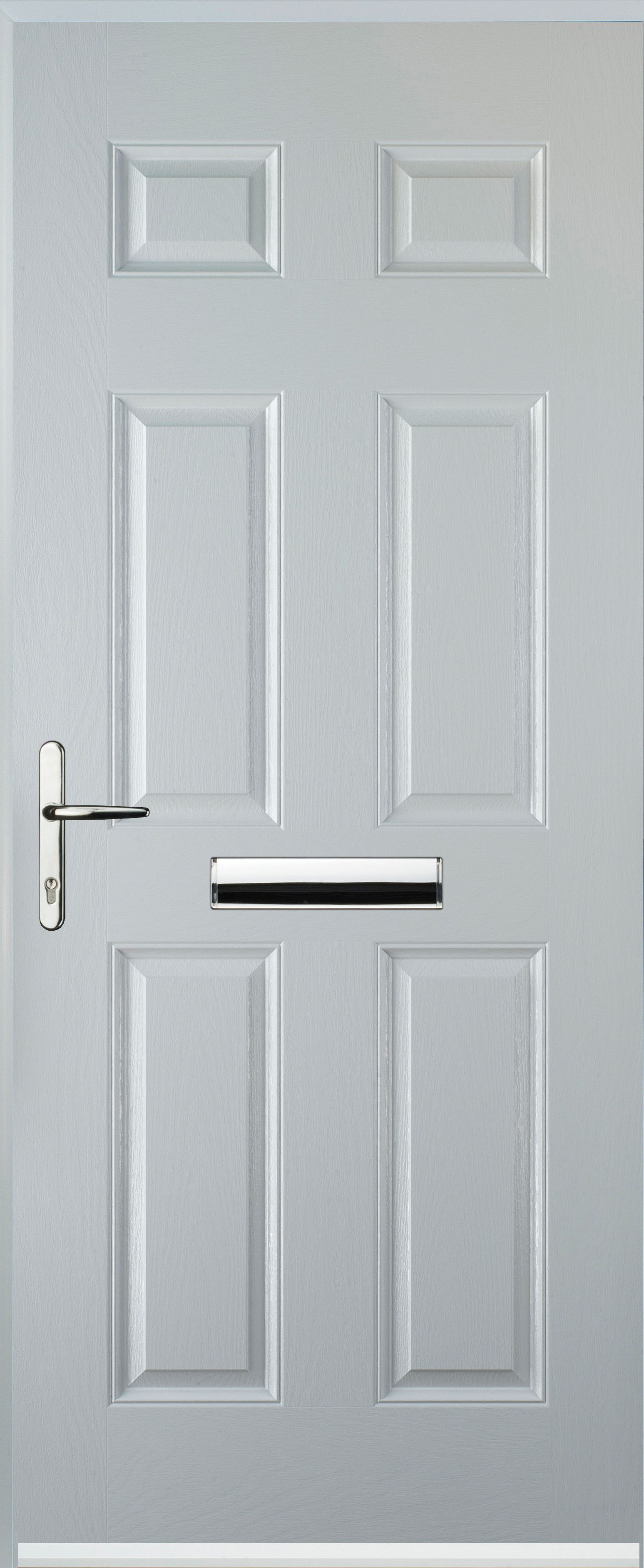 Image of Euramax 6 Panel Right Hand White White Composite Door - 920 x 2100mm